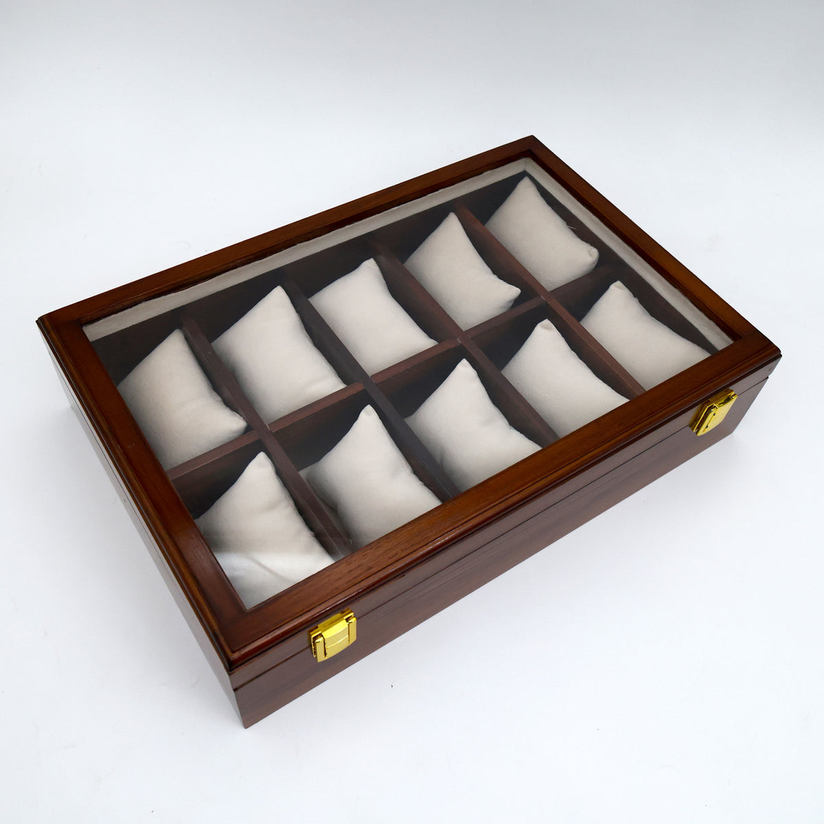 Premium Solid Wooden See Through 10 Slots Watch Organiser