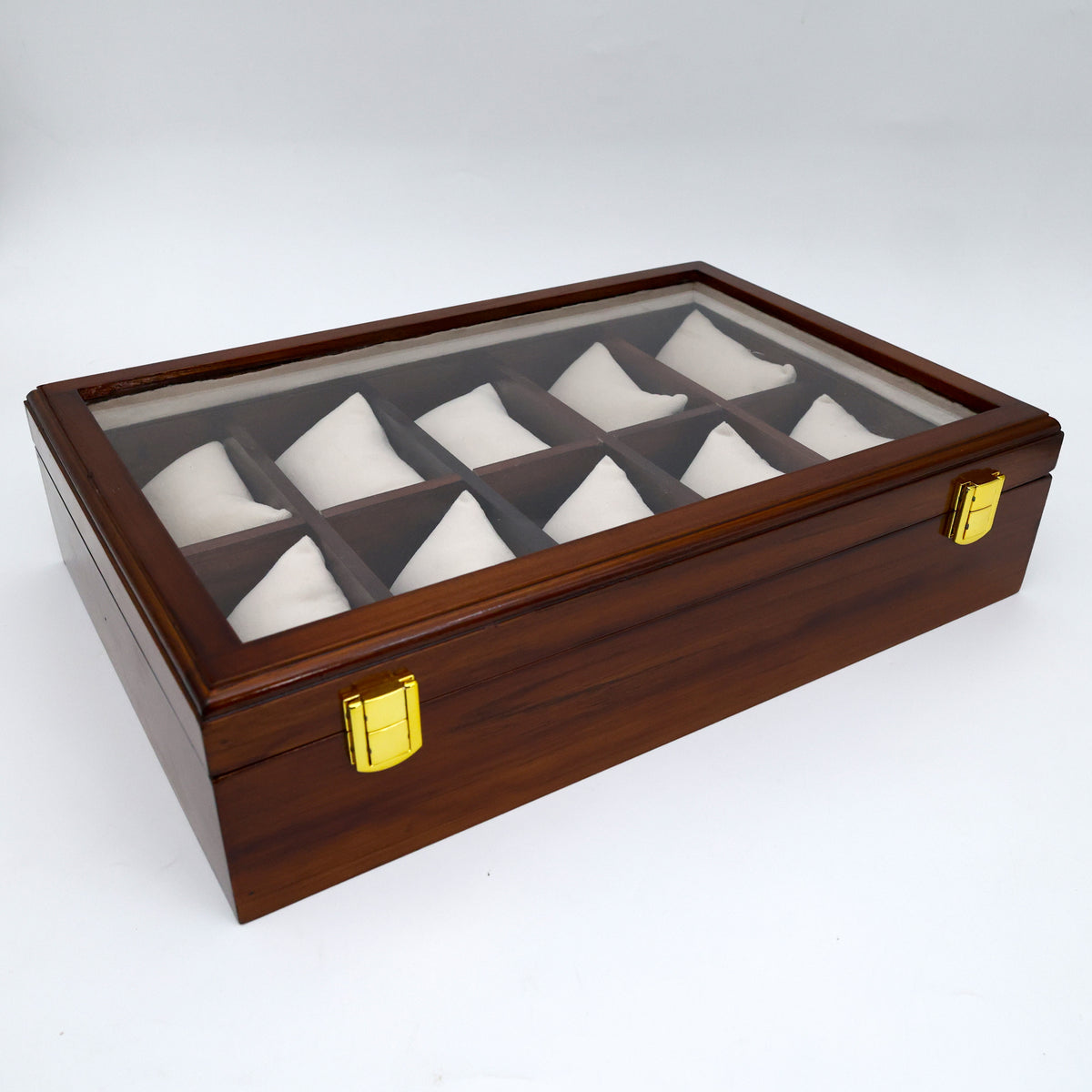 Premium Solid Wooden See Through 10 Slots Watch Organiser