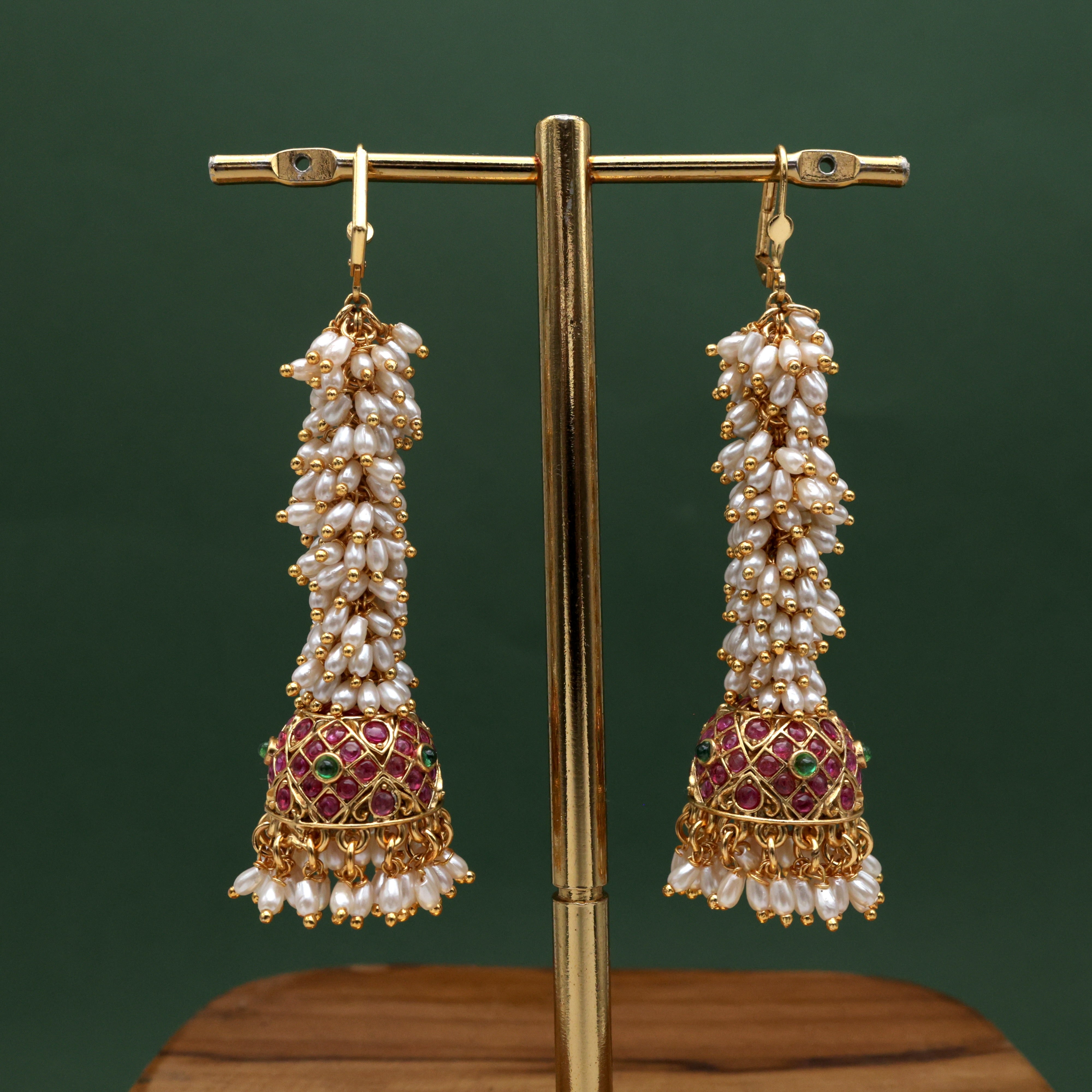 PREMIUM RICE PEARLS BUNCH KEMP LONG JHUMKAS