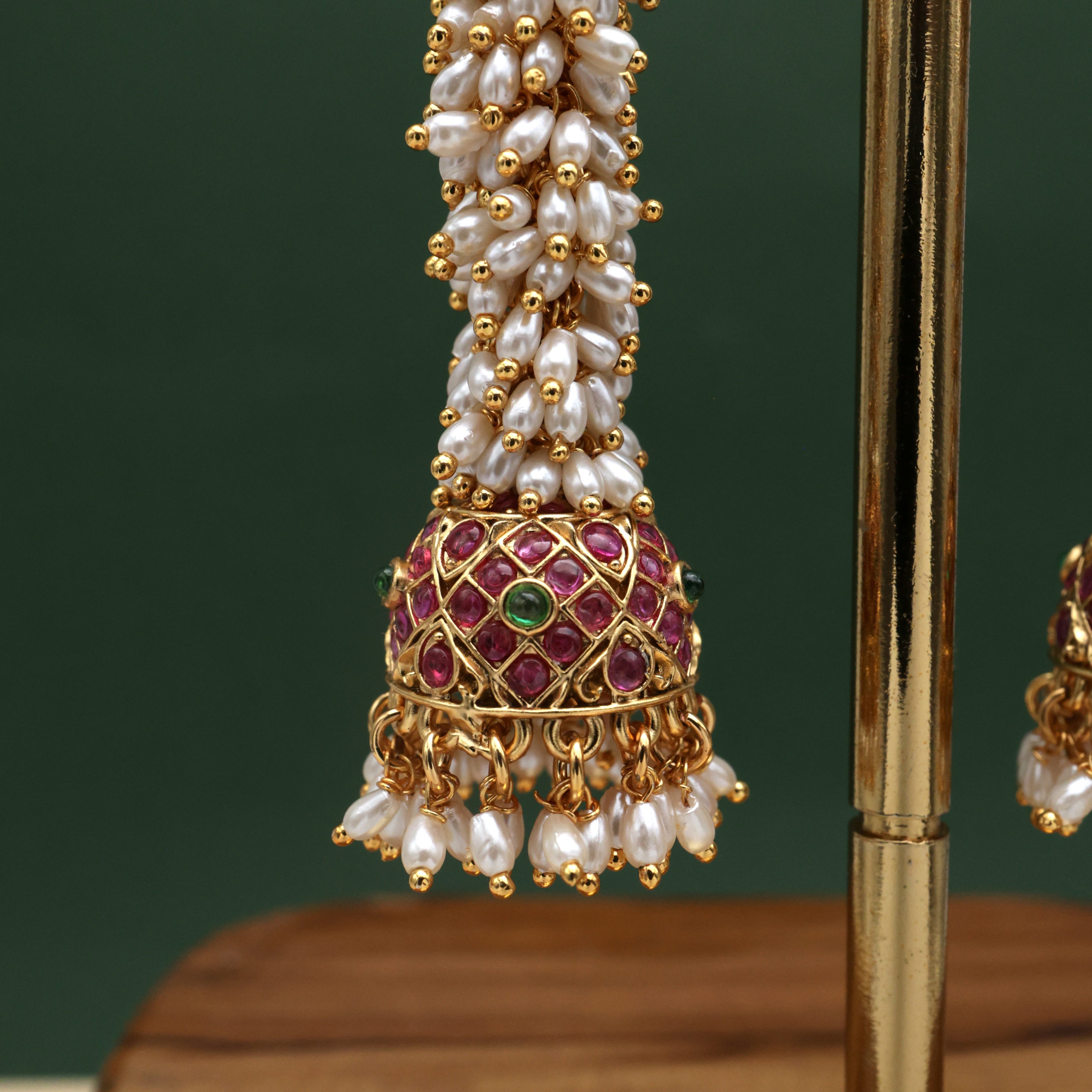 PREMIUM RICE PEARLS BUNCH KEMP LONG JHUMKAS
