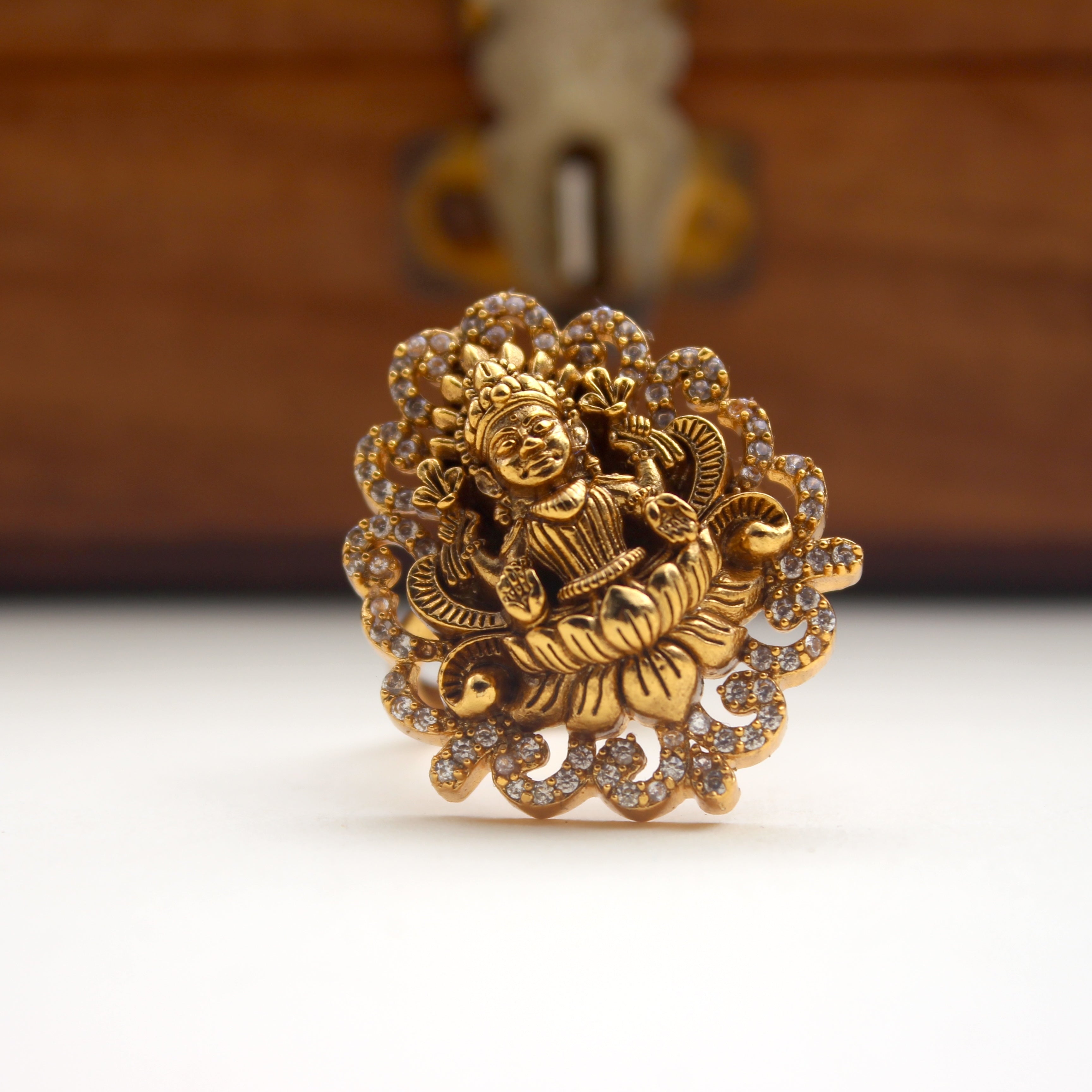 AD Lakshmi Nagas Adjustable Finger Ring