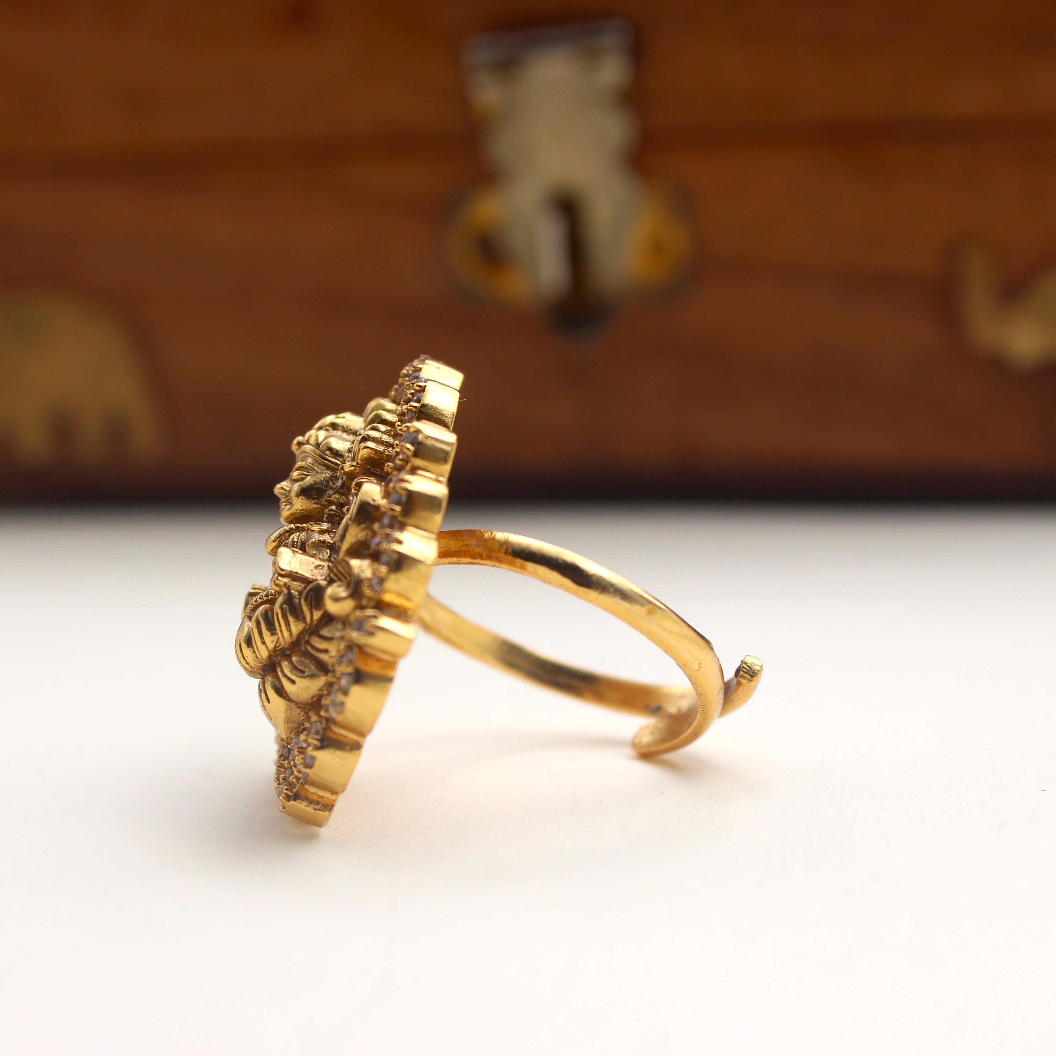 AD Lakshmi Nagas Adjustable Finger Ring