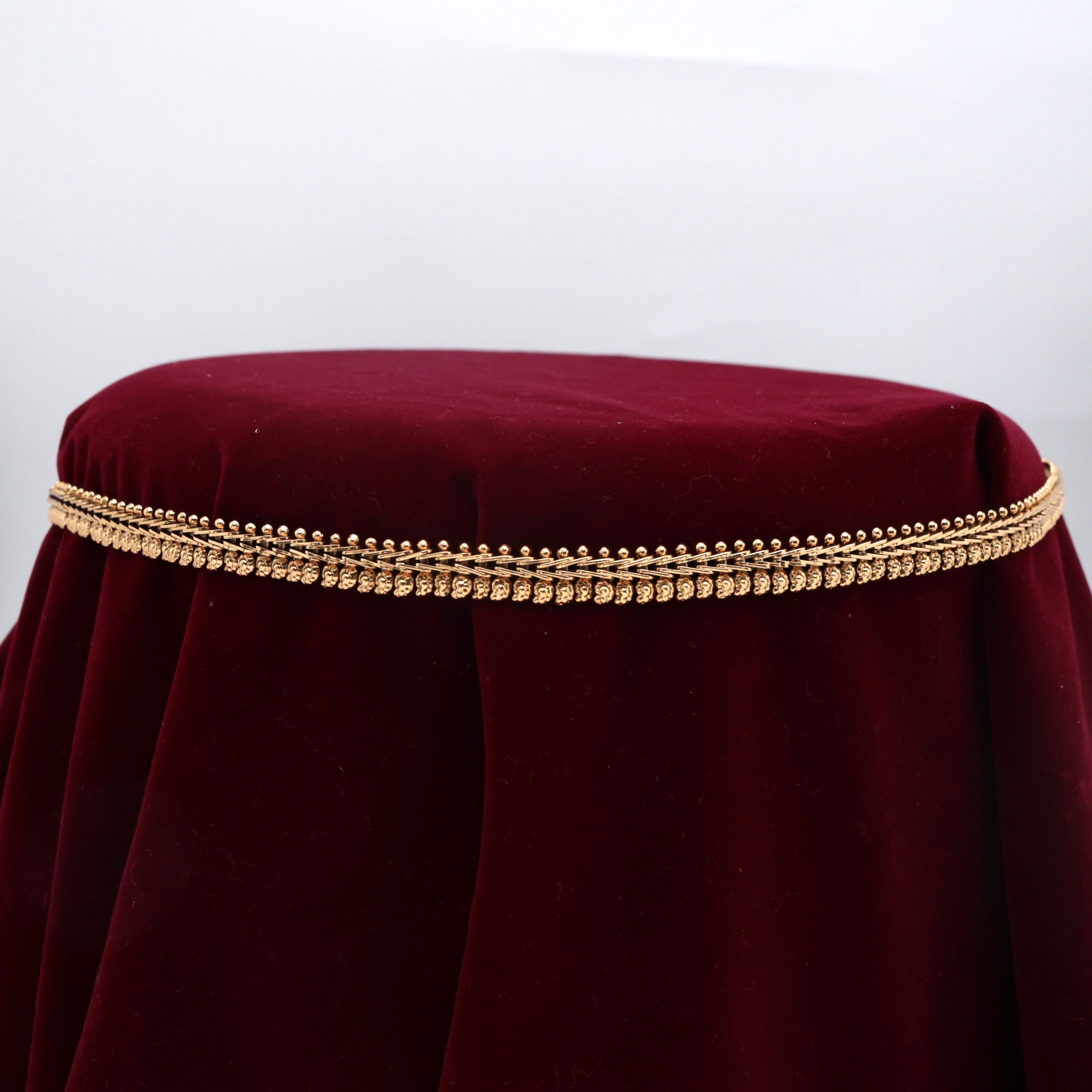 Antique Gold Look Flexible Mango Hip Chain