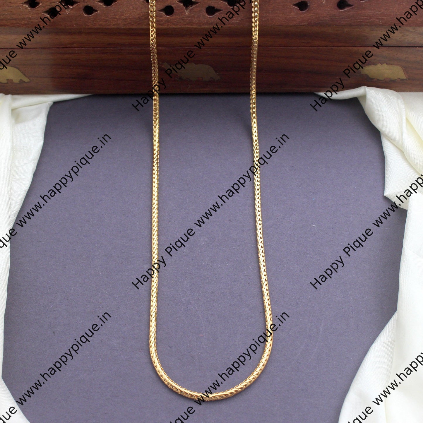 Real Gold Tone Traditional Snake Chain - 24 Inches