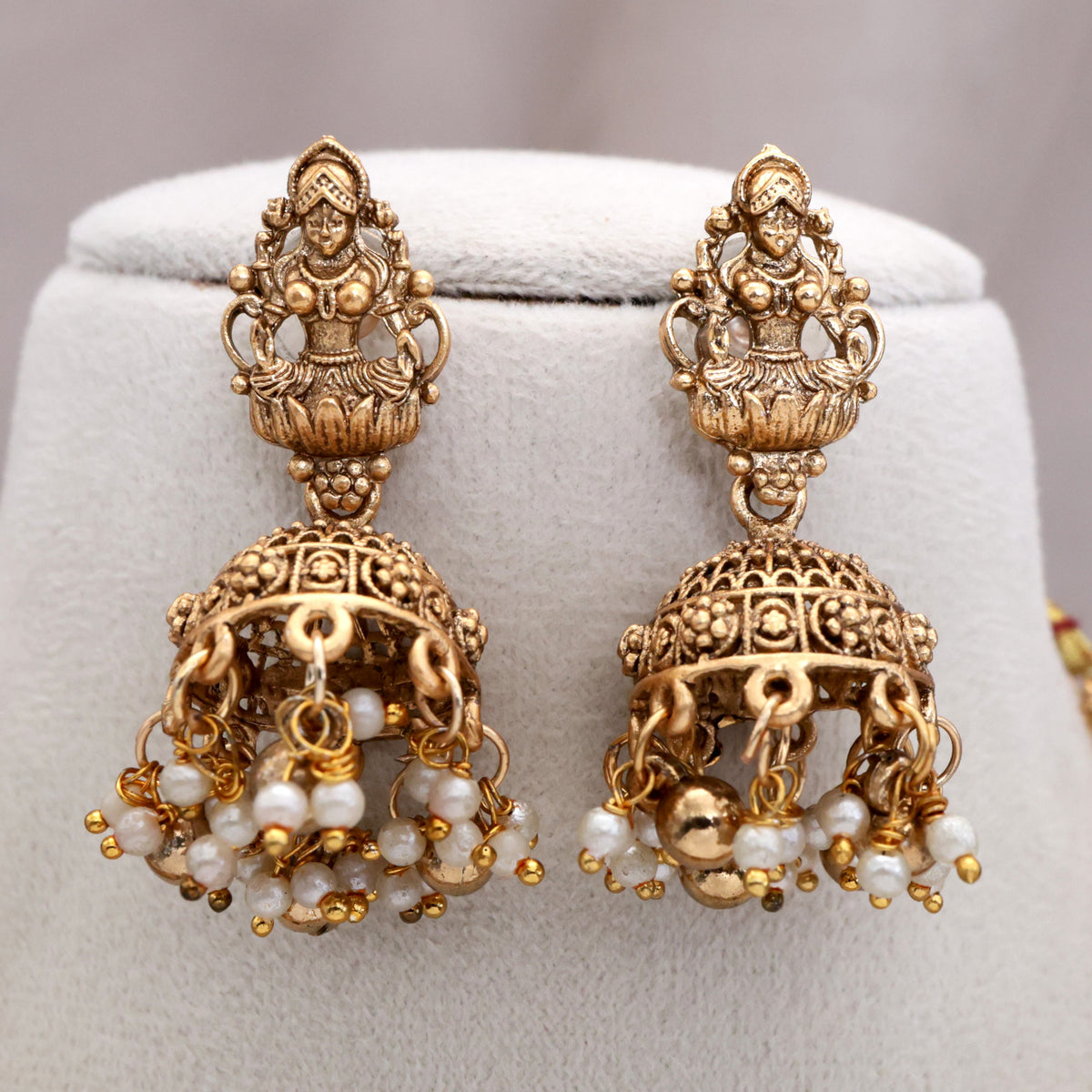 Antique Matte Nagas Budget Lakshmi Bridal Necklace Set