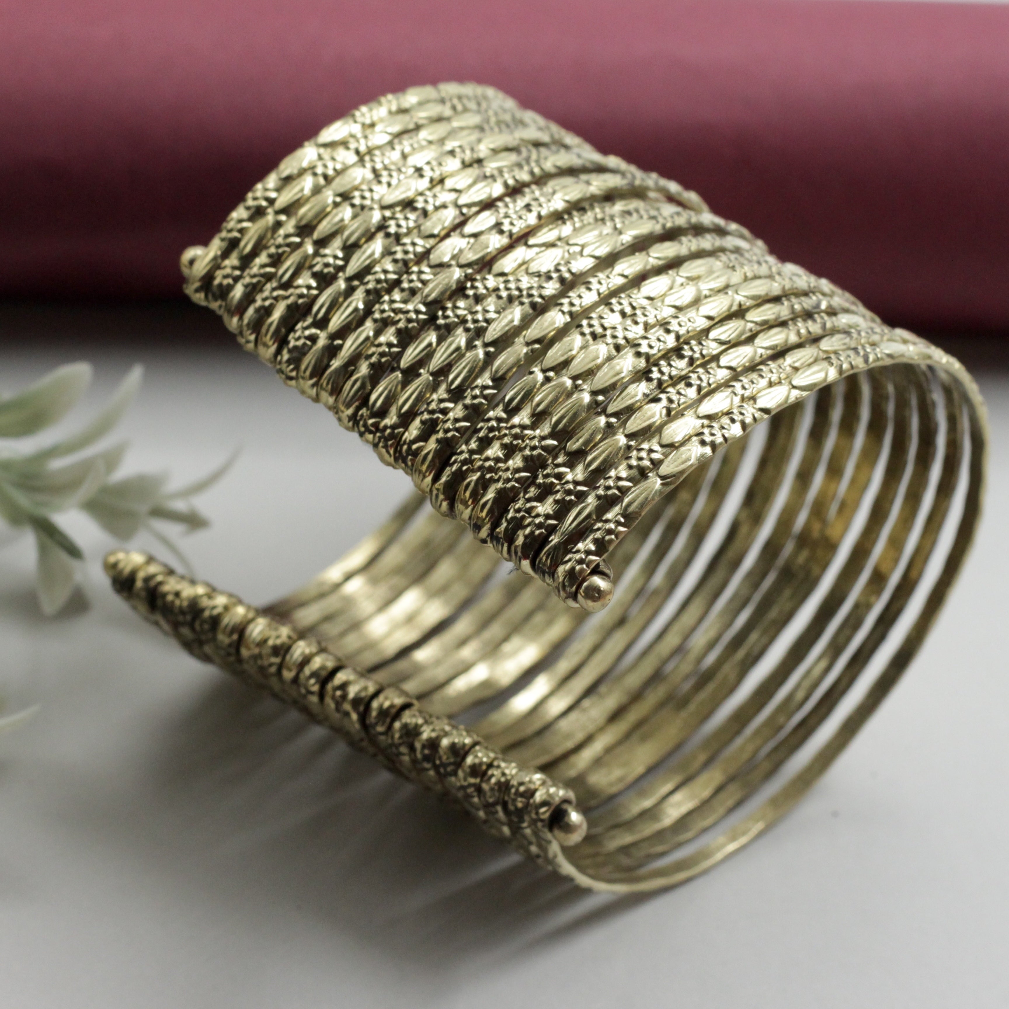 Antique Bohemian Layered Bangles Single Cuff Kada