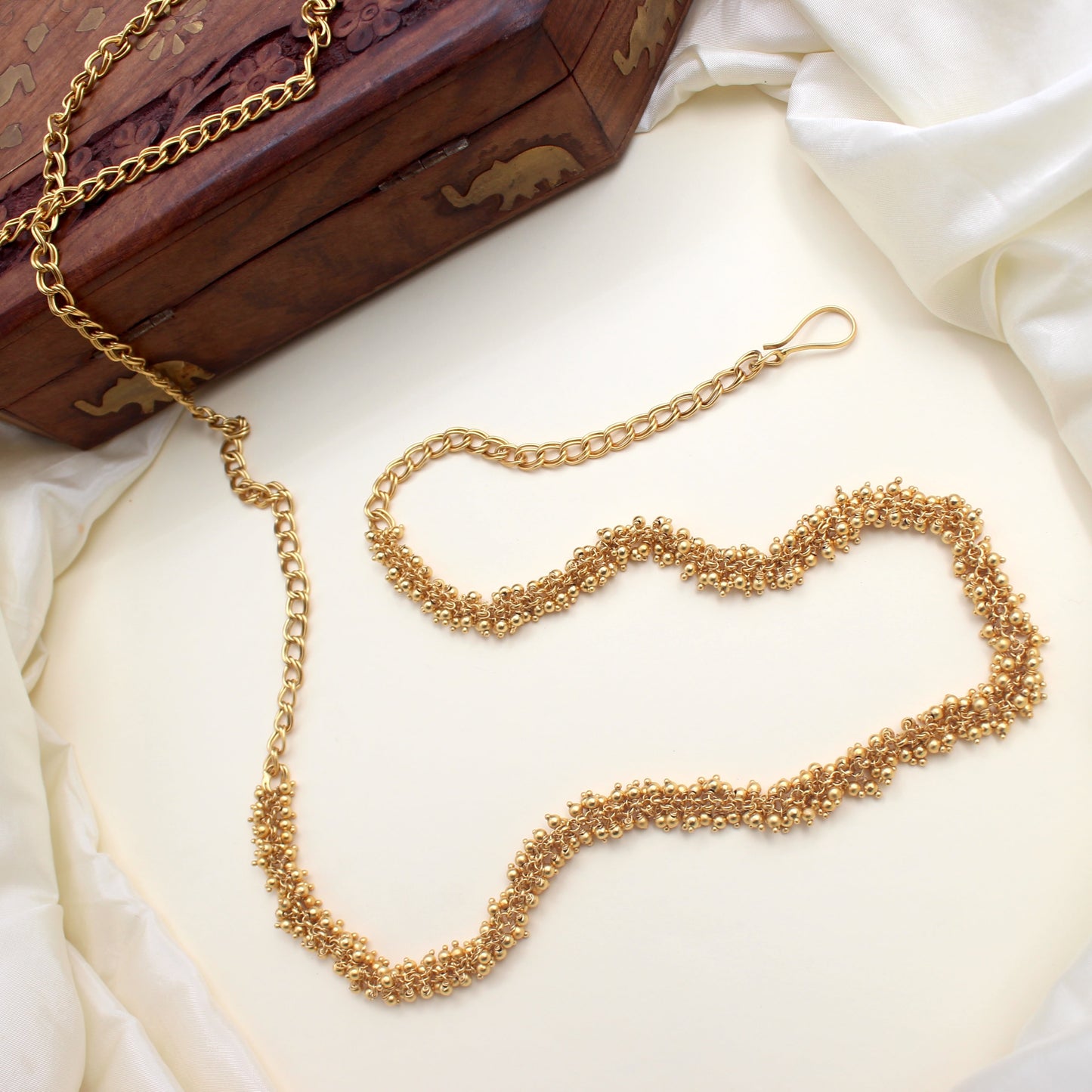 Gold Beads Bunch Minimal Bridal Hip Chain