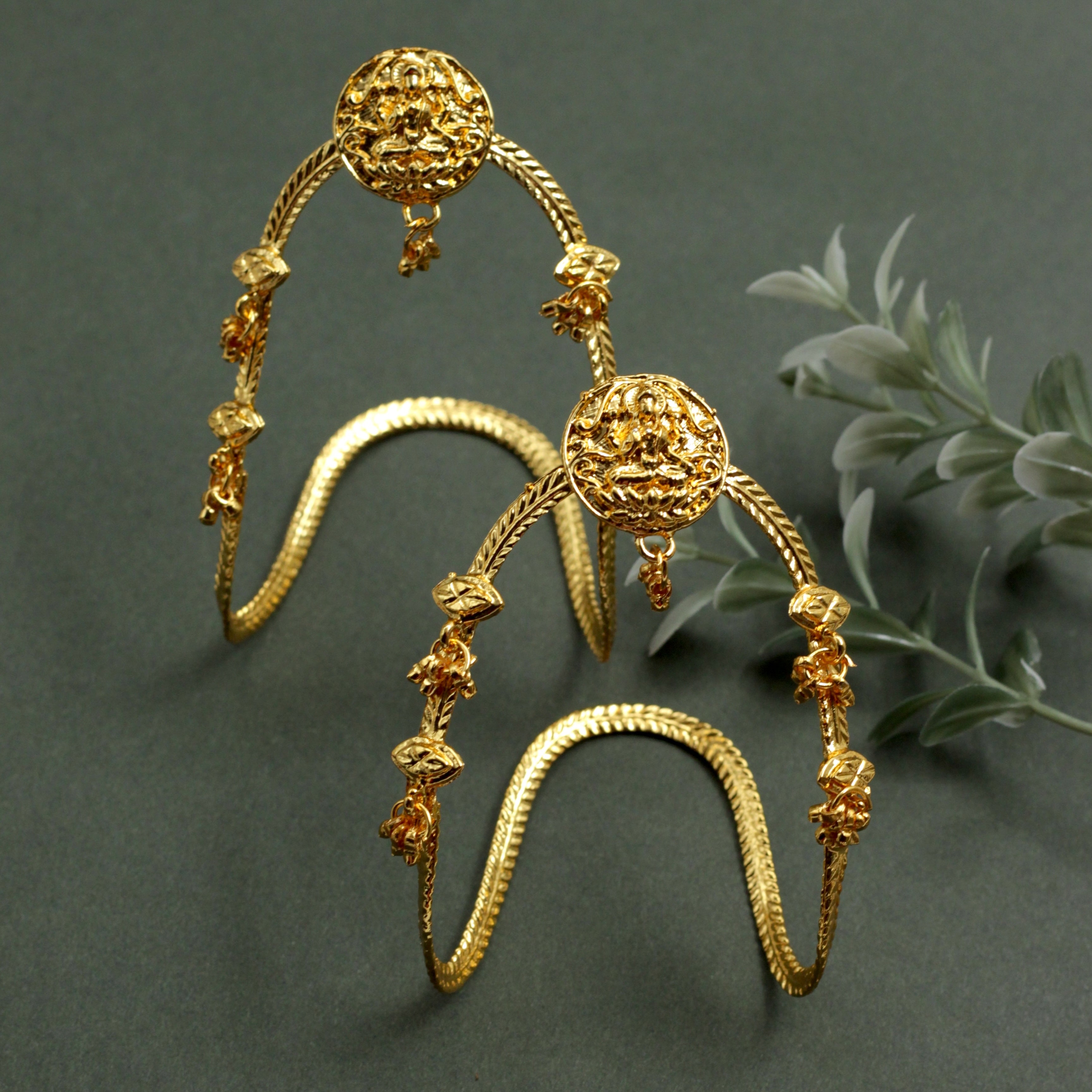 Gold Look Lakshmi Bridal Vankis - Set of 2