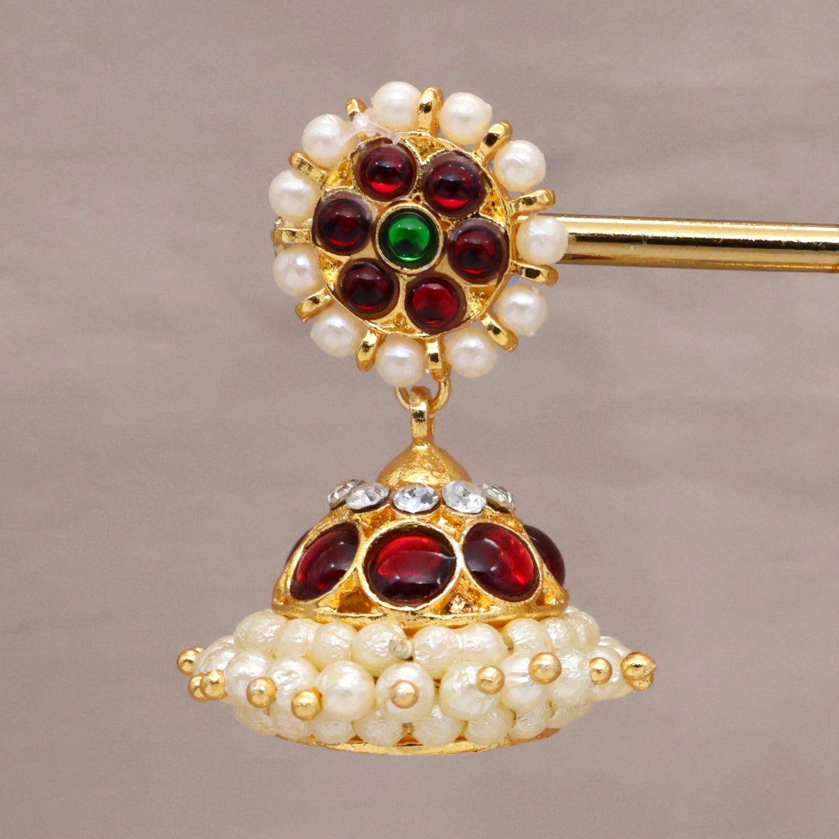 Traditional Single Line Medium Kemp Jhumkas