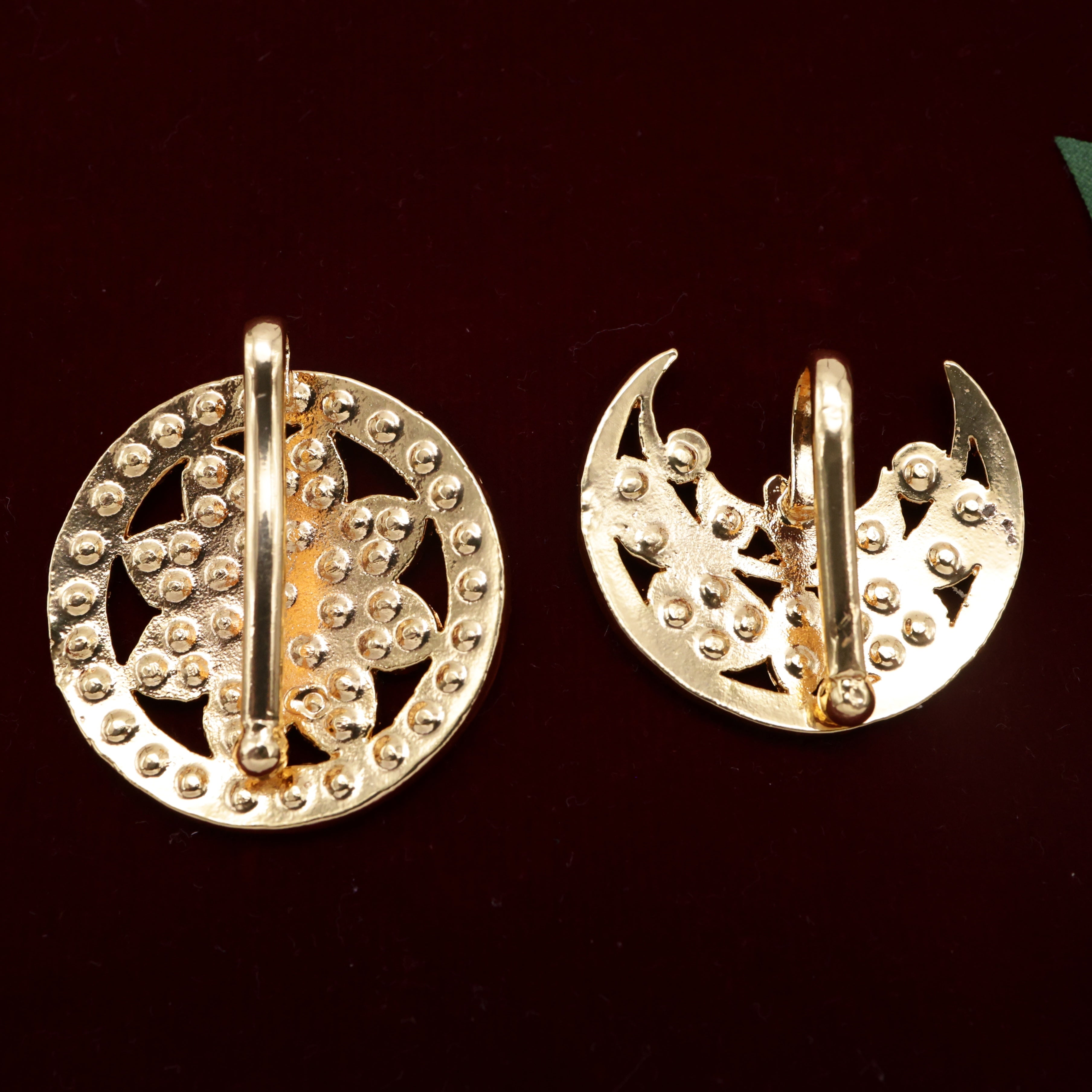 Vintage Diamond Look Impon Chandran Suryan Jada Billas - Bridal Sun Moon Hair Accessory