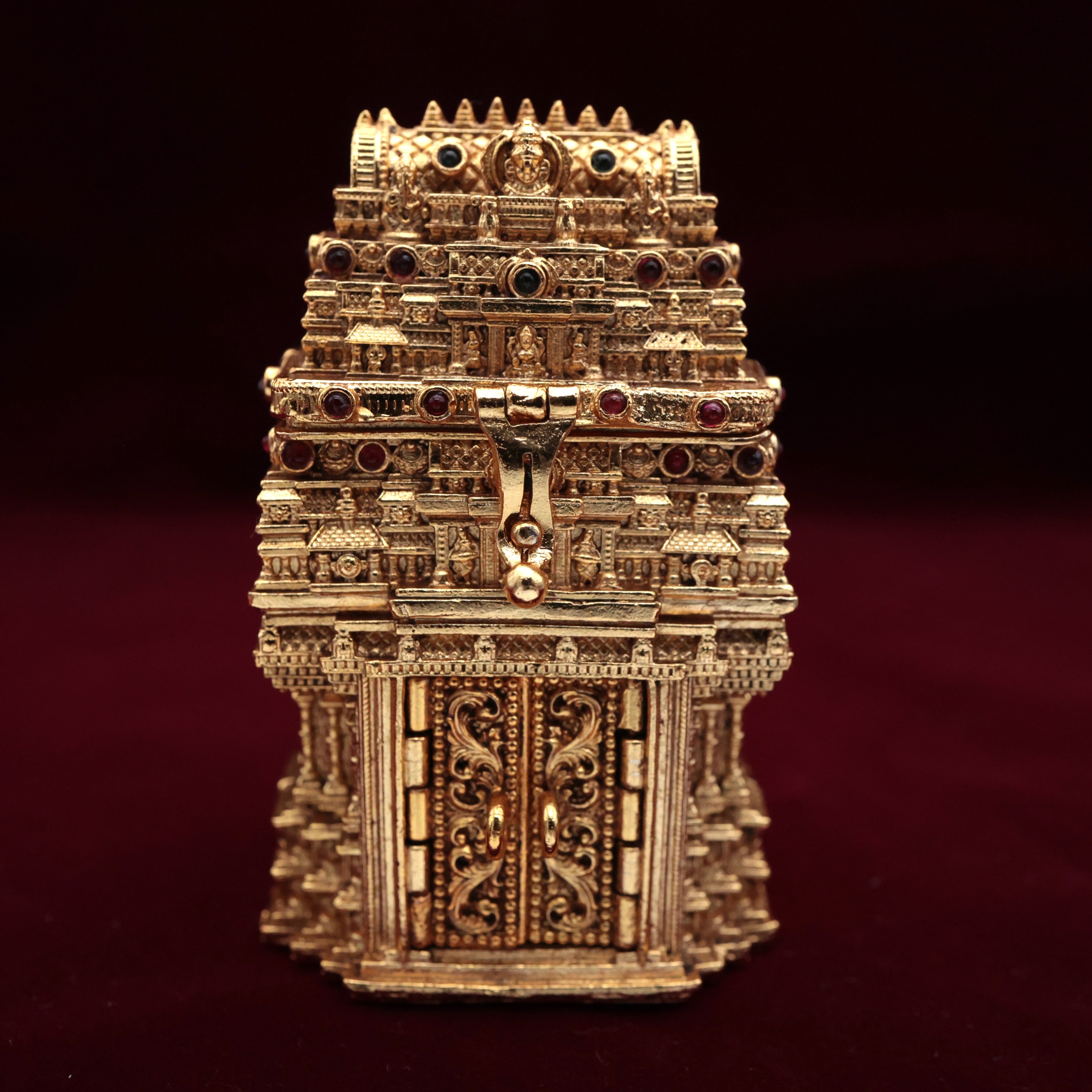 Premium Lakshmi Temple Kumkum Box - Sindoor Dabbi