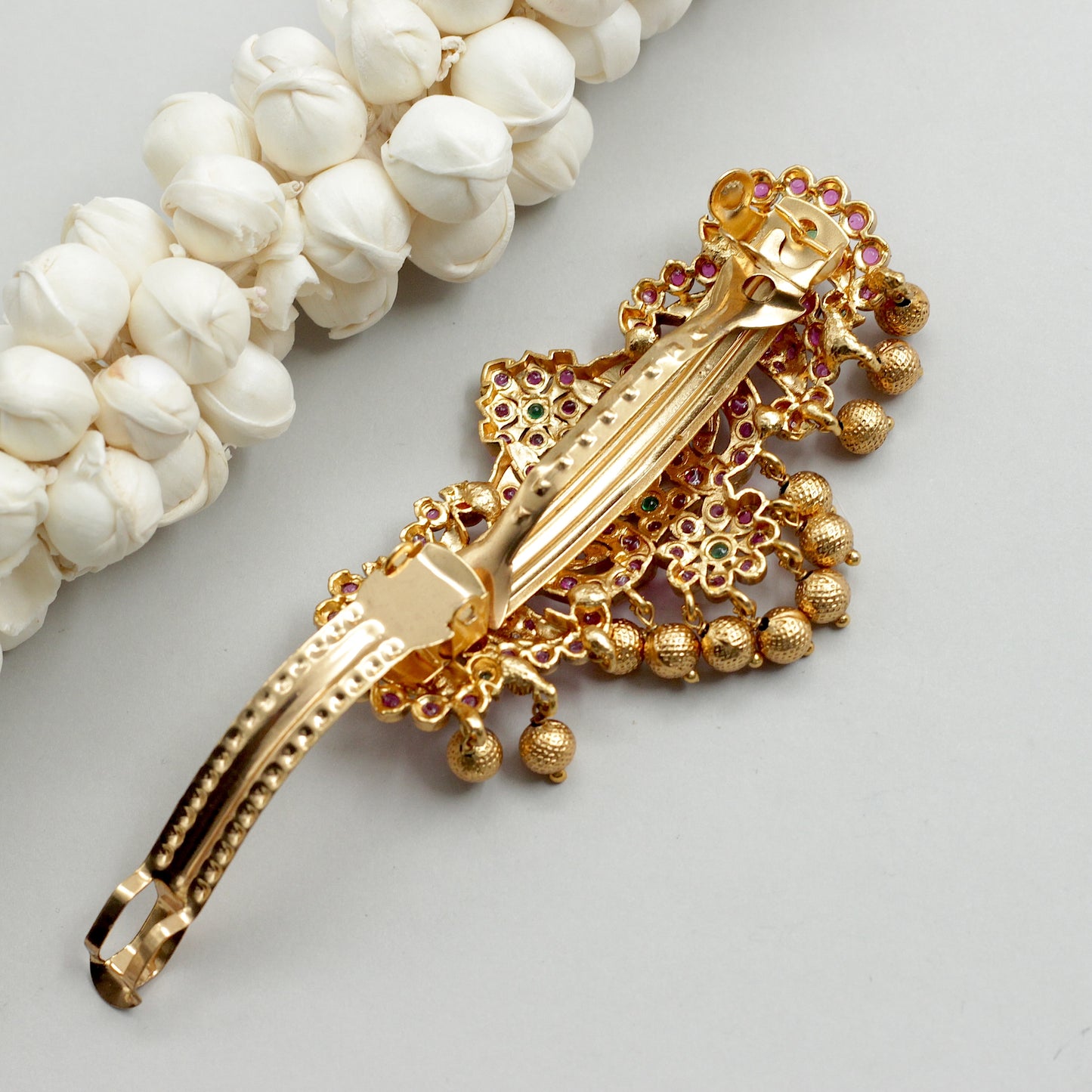 Antique Gold Nagas Premium Kemp Designer Bridal Hair Clip - French Barette Hair Clip