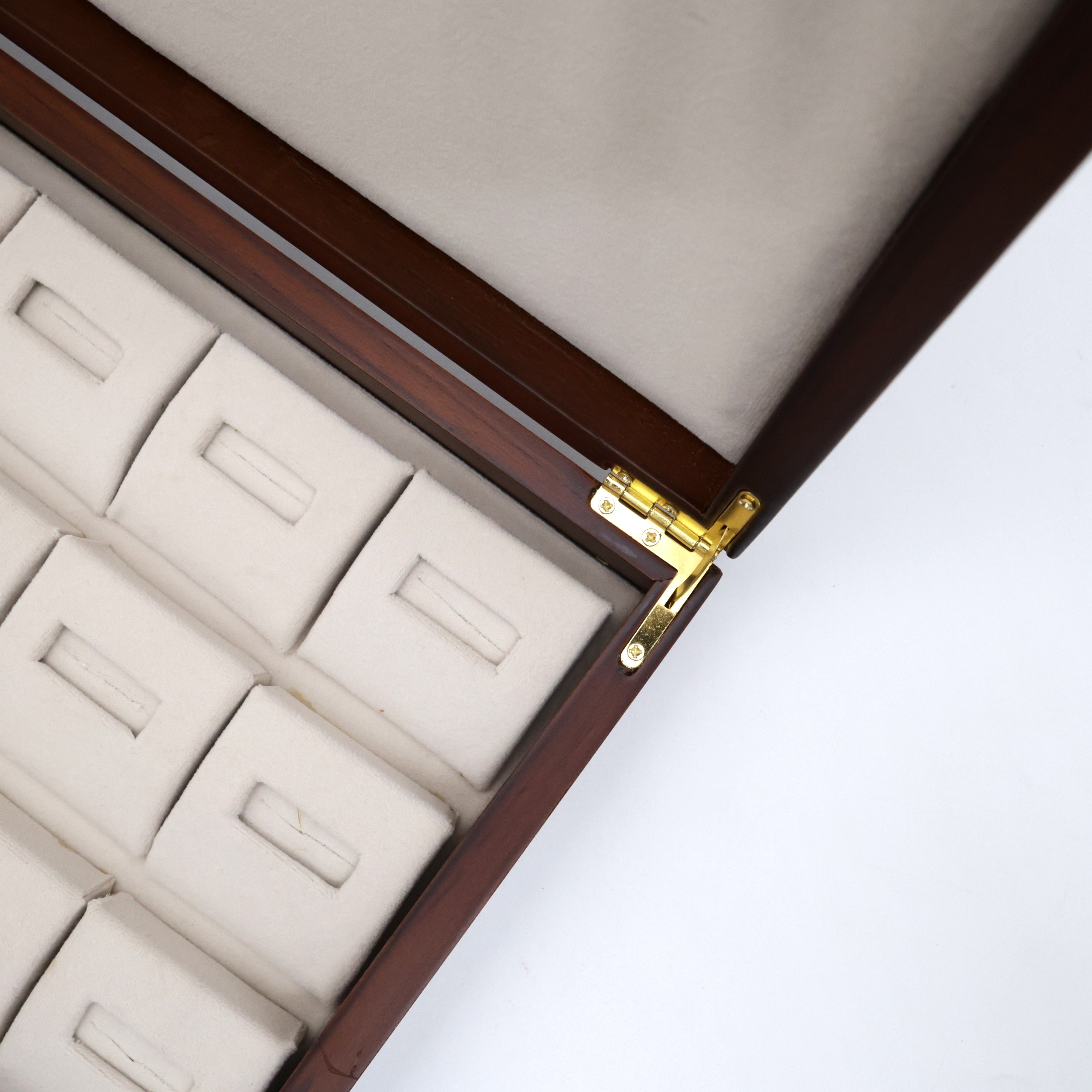 Premium Teak Wood 15 Slots Finger Ring Organiser