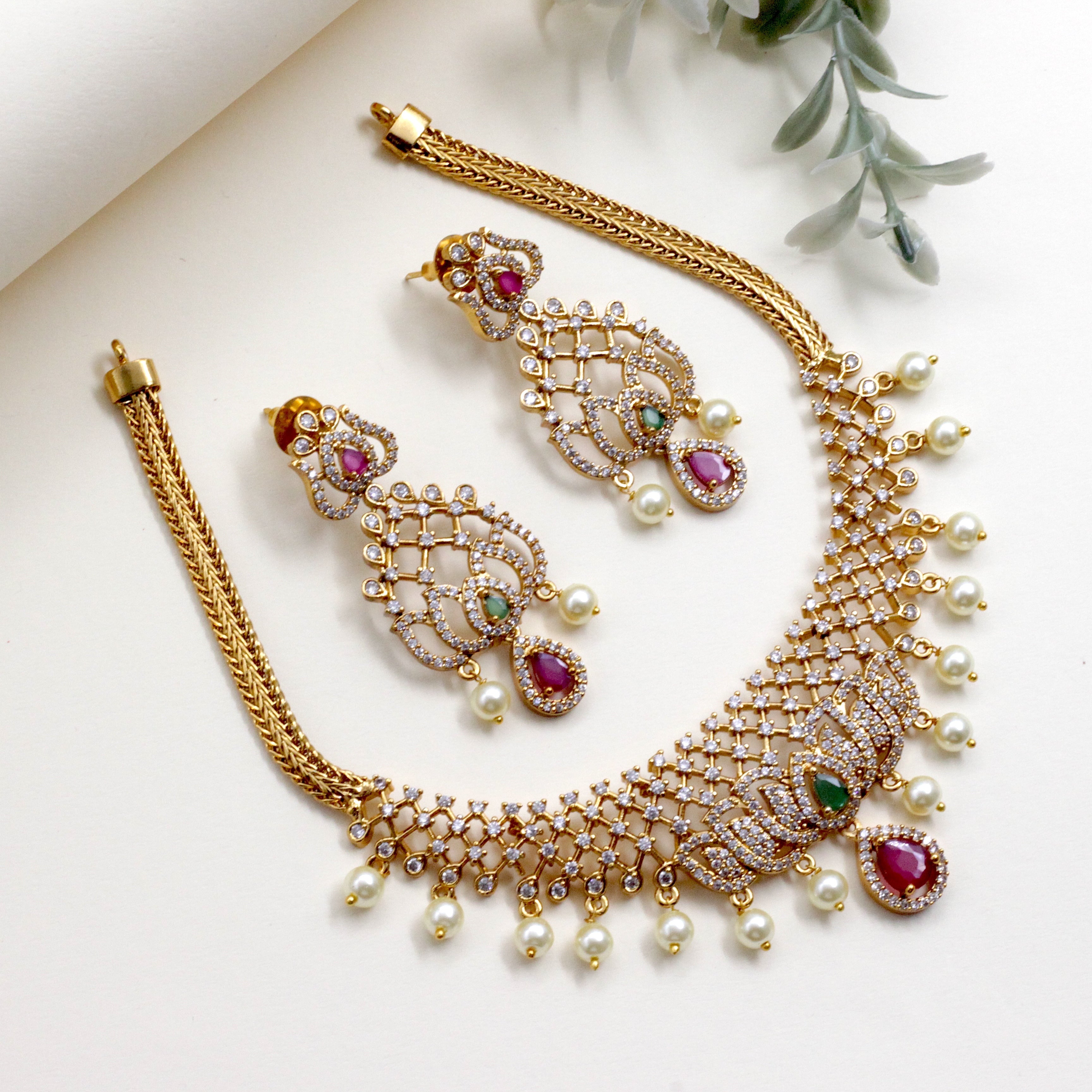 AD Bridal Lotus Necklace