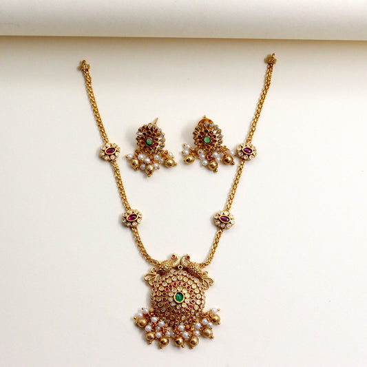 Antique Gold Gandaberunda Chakra Necklace