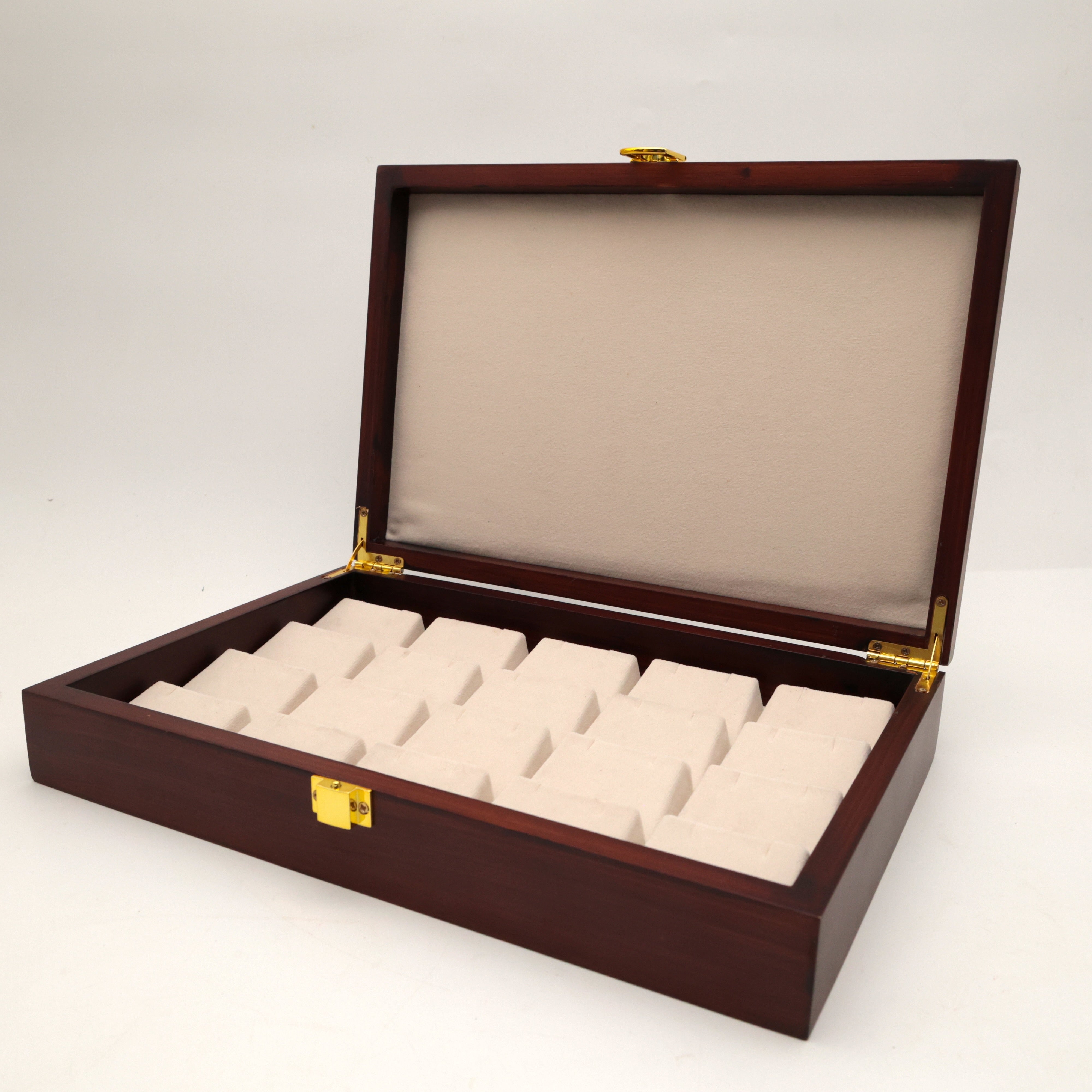 Teak Wood 20 Slots Earrings Organiser