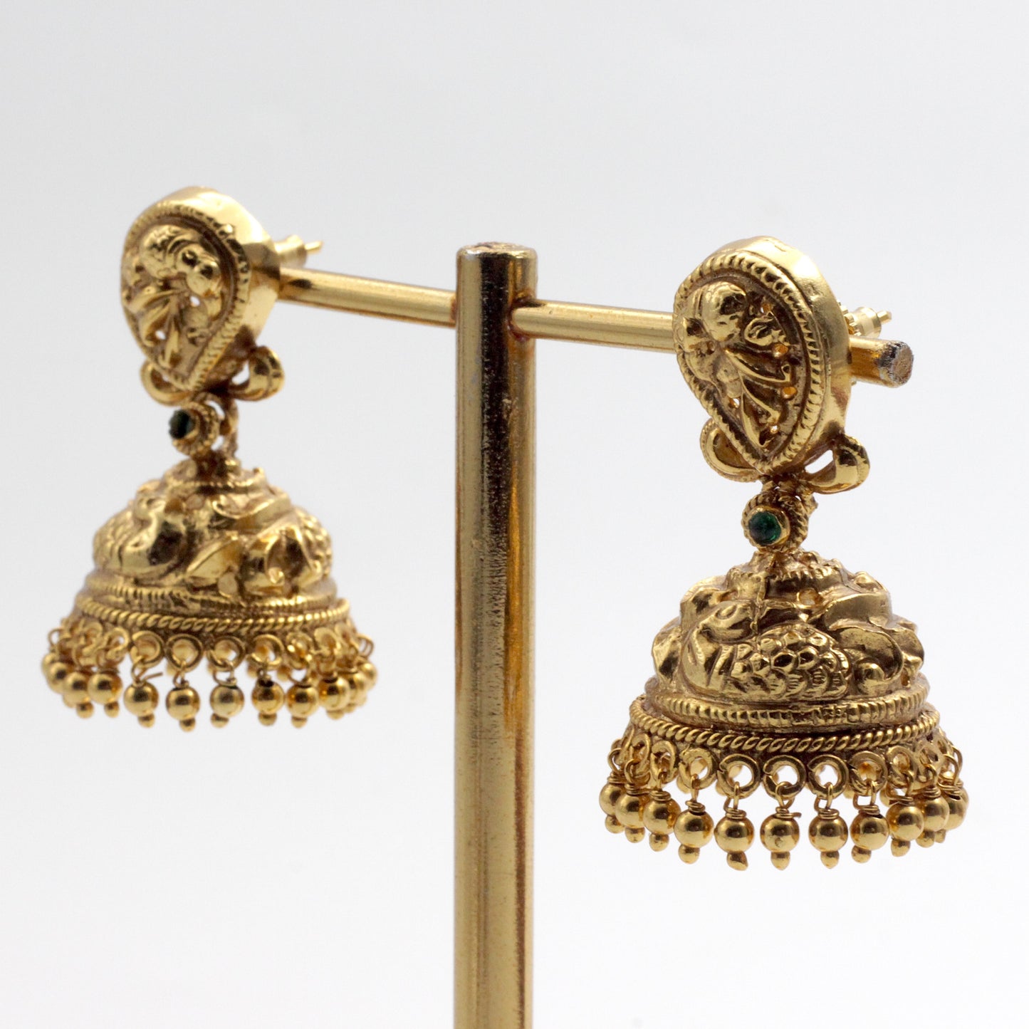 Antique Gold Nagas Paisley Bridal Jhumkas