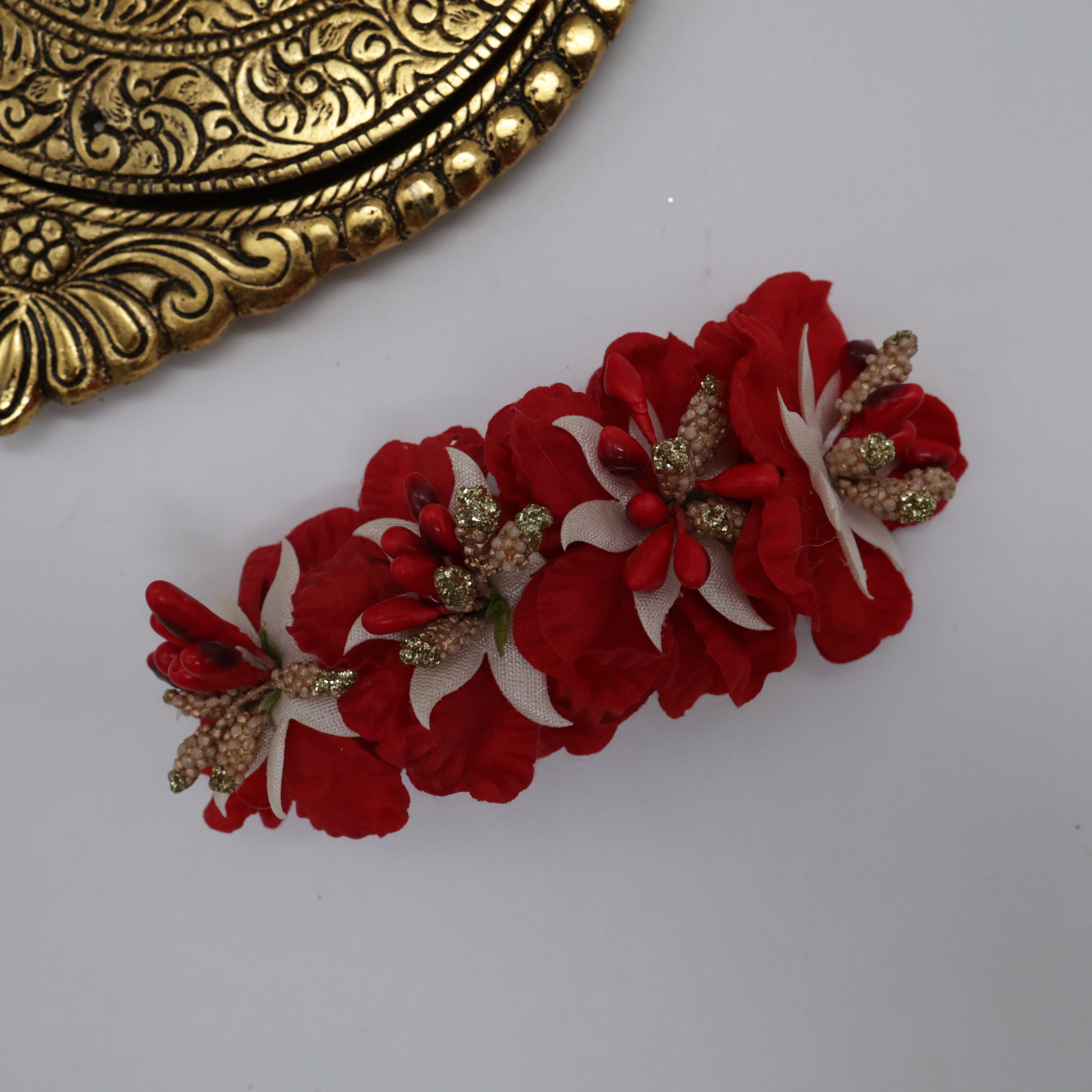 Fancy Rose Petals Pollens Flower Hair Clips For Women