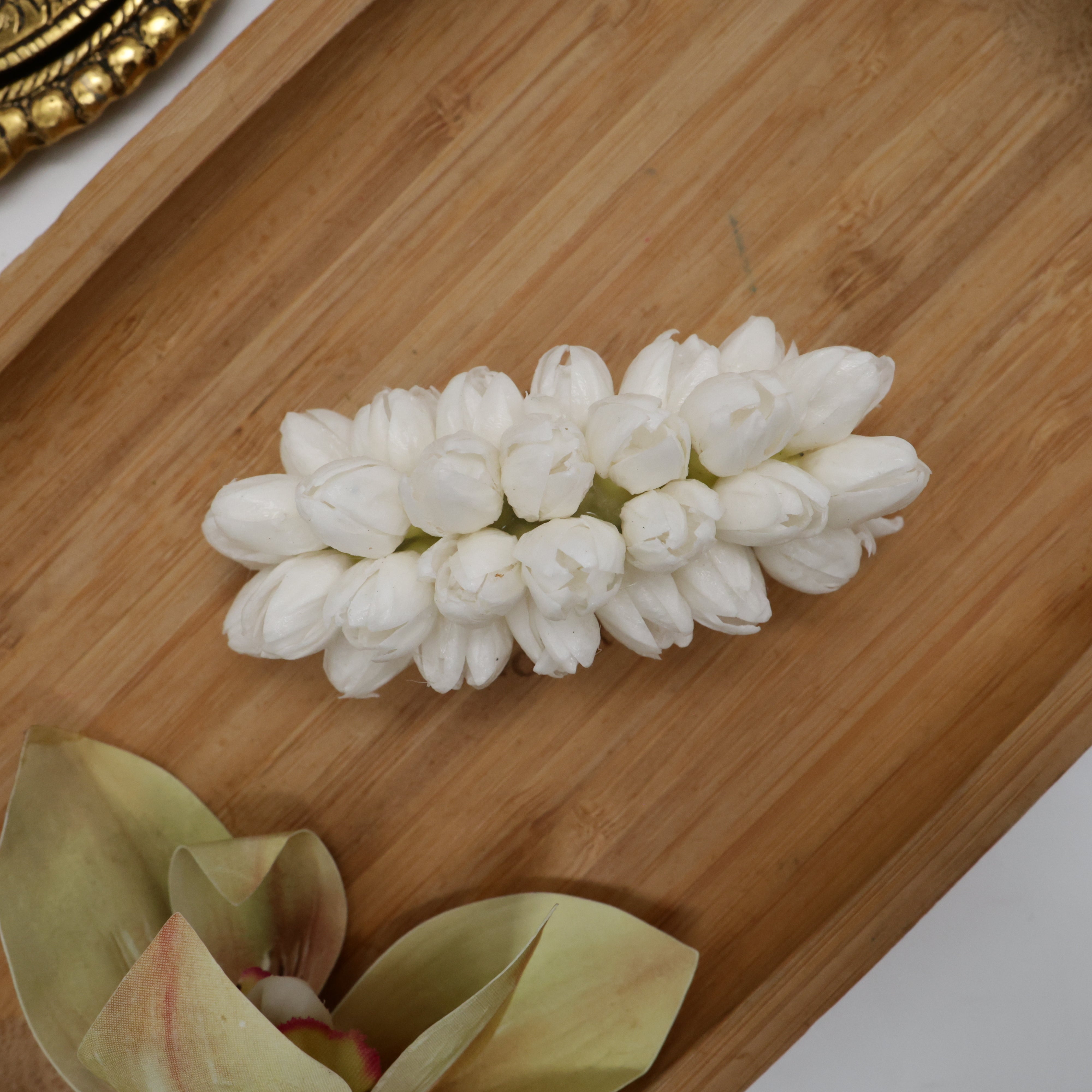Thick Paper Bloomed Jasmine 4 Line French Barrette Hair Clip