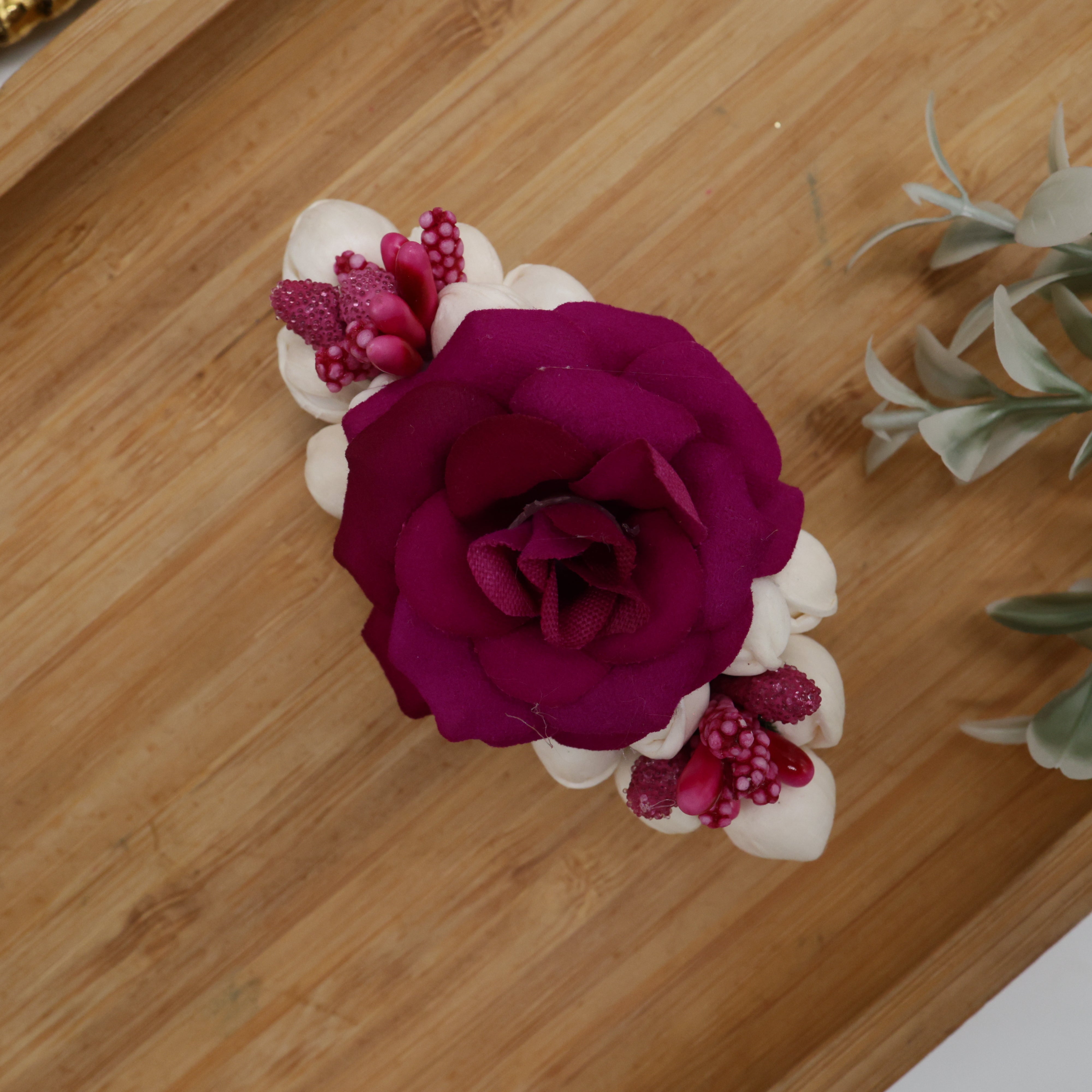 Jasmine Pollen Rose Fancy French Barrette Hair Clip For Women