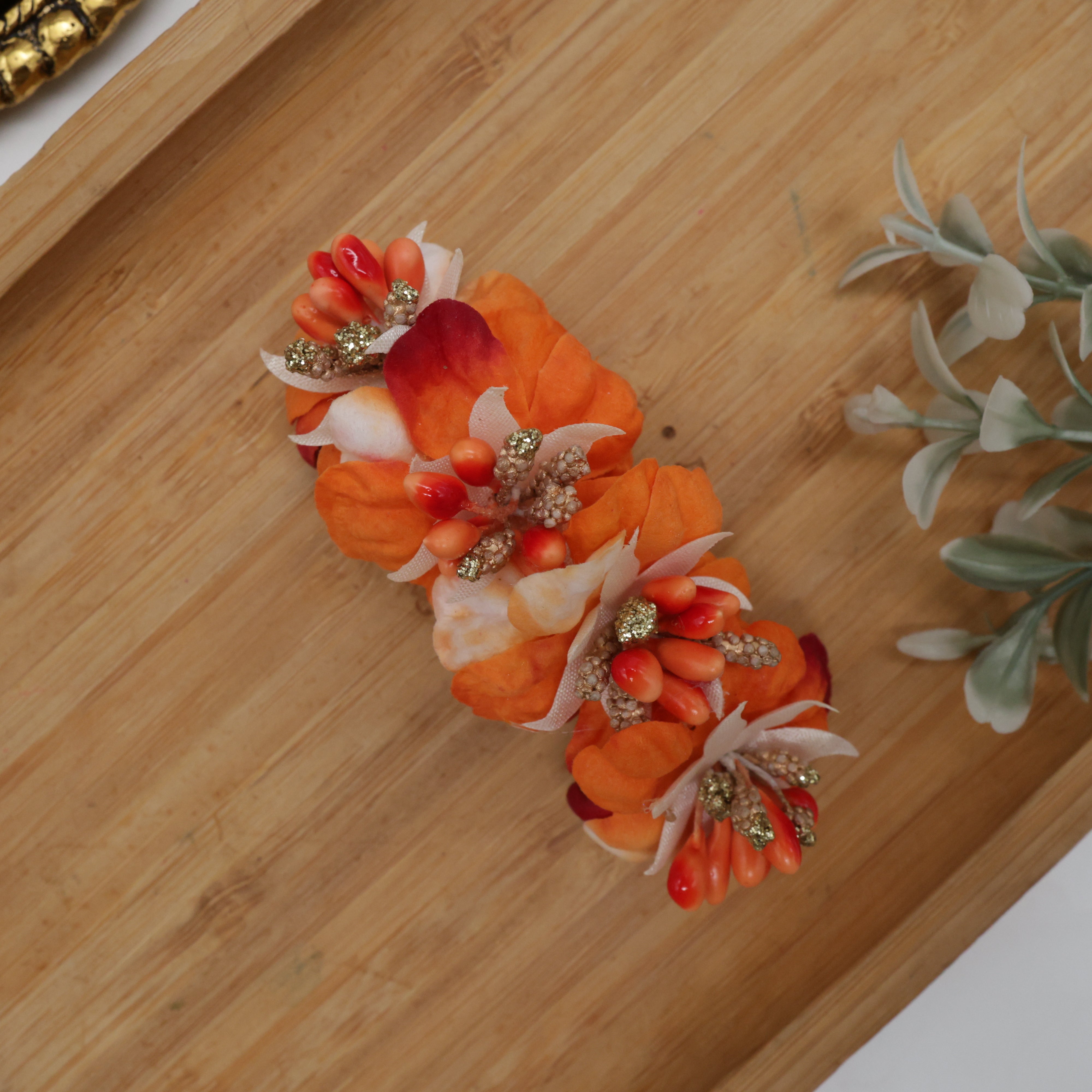 Fancy Rose Petals Pollens Flower Hair Clips For Women