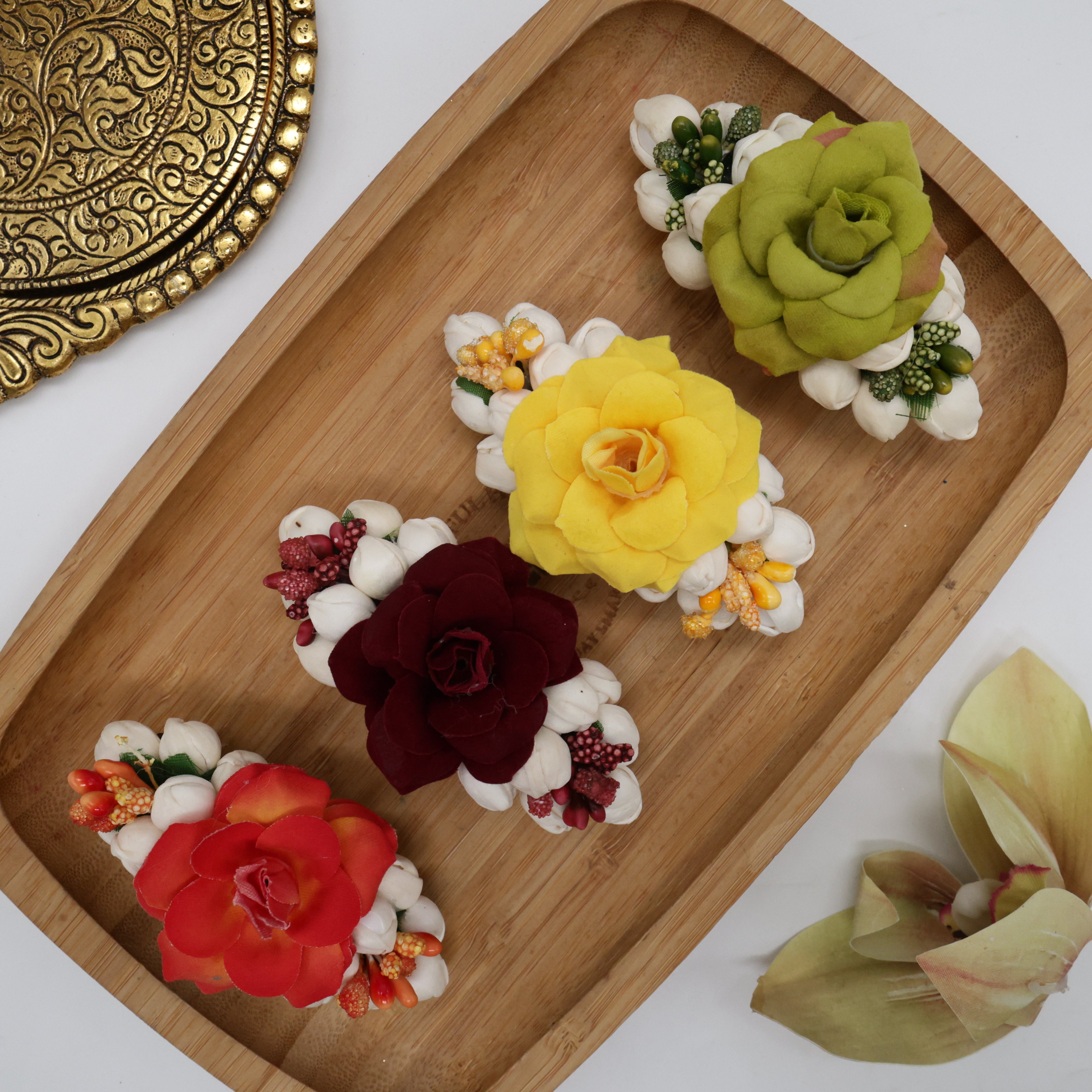 Jasmine Pollen Rose Fancy French Barrette Hair Clip For Women