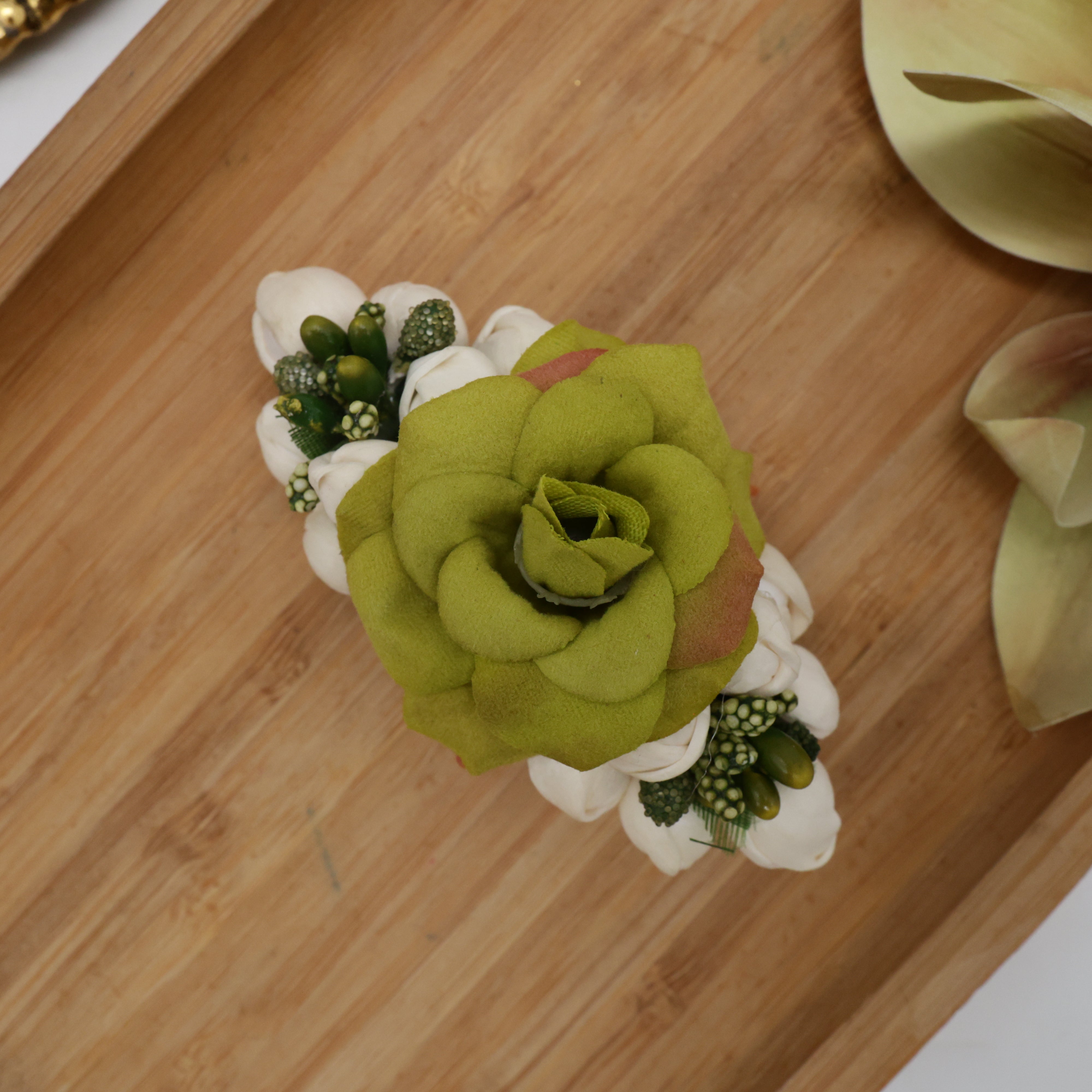 Jasmine Pollen Rose Fancy French Barrette Hair Clip For Women
