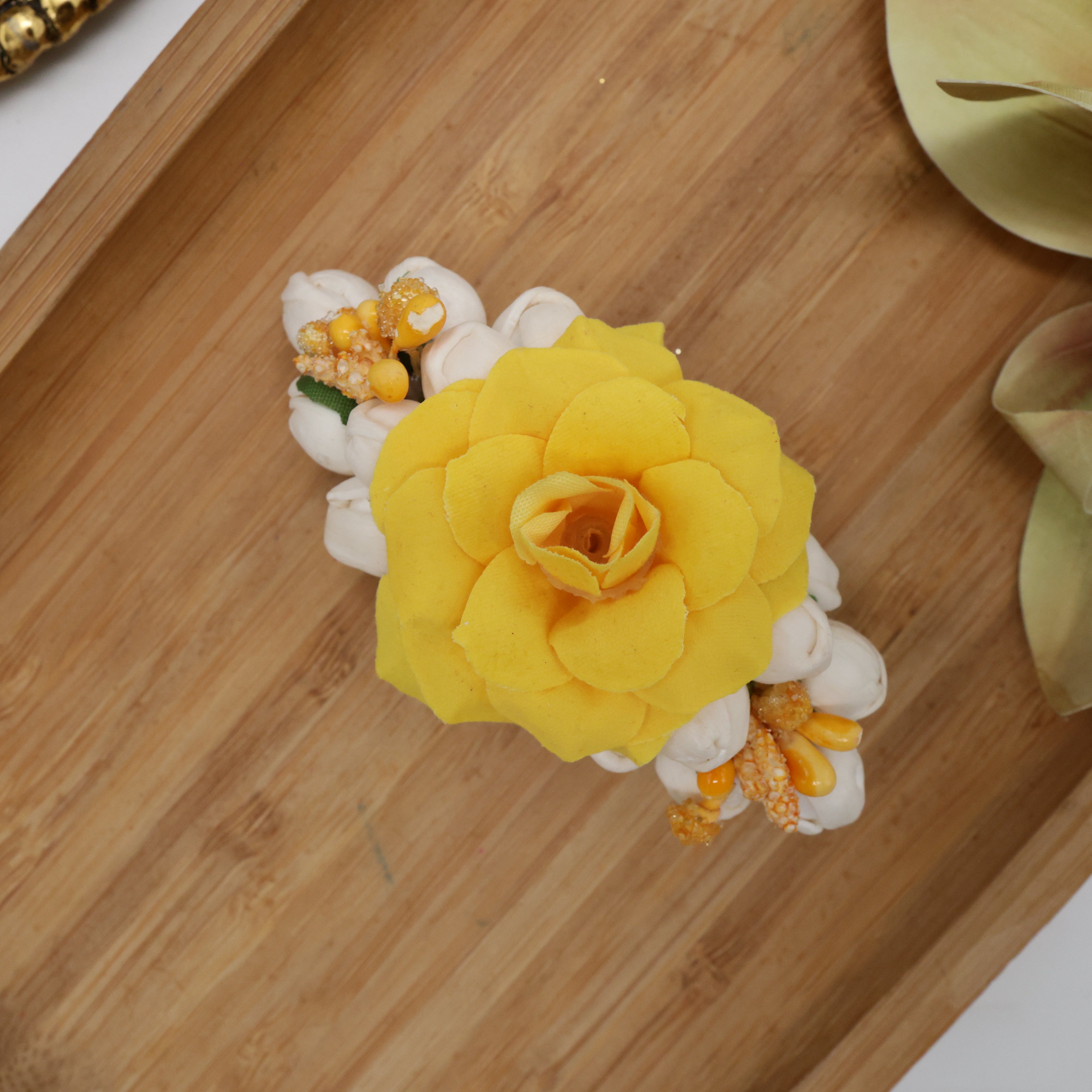 Jasmine Pollen Rose Fancy French Barrette Hair Clip For Women