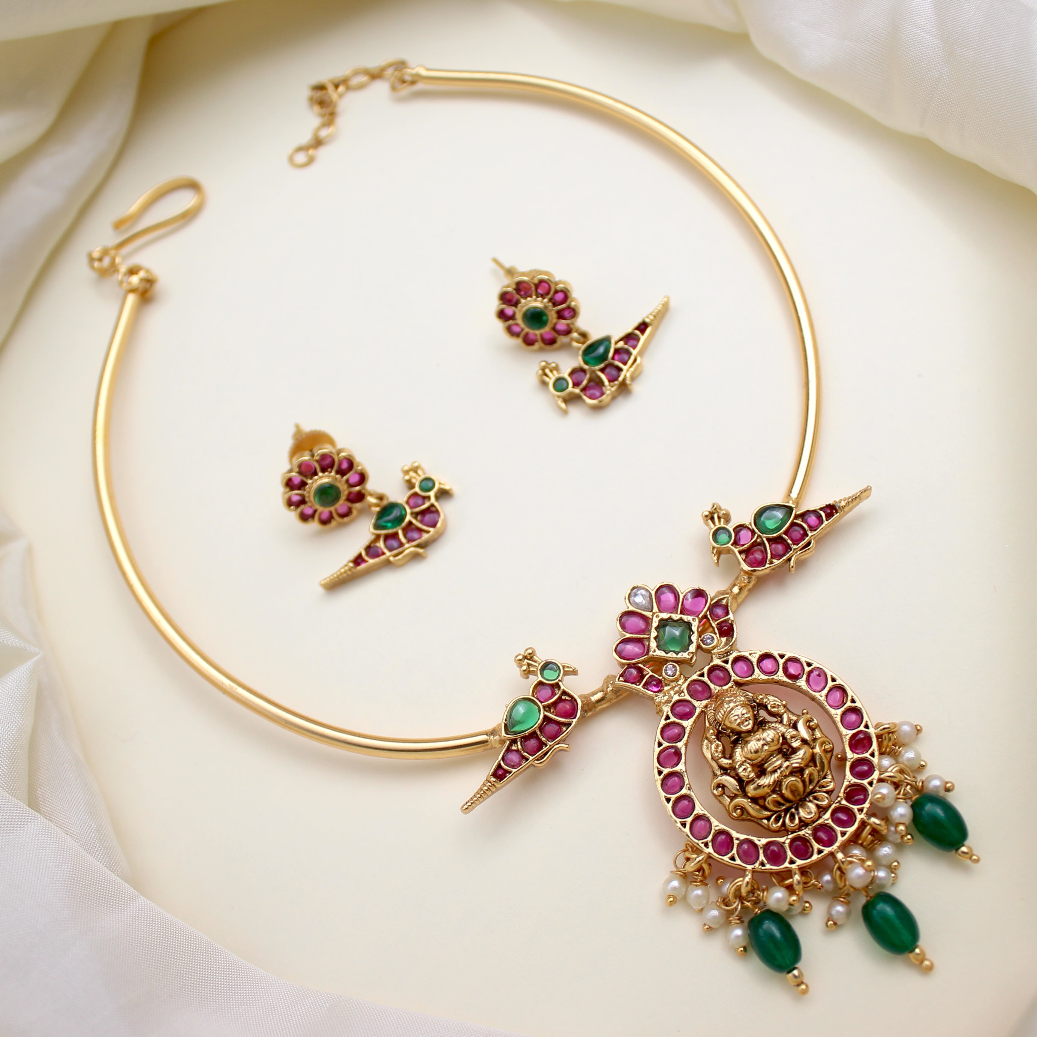 Premium Kemp Lakshmi Chakra Bird Hasli Set