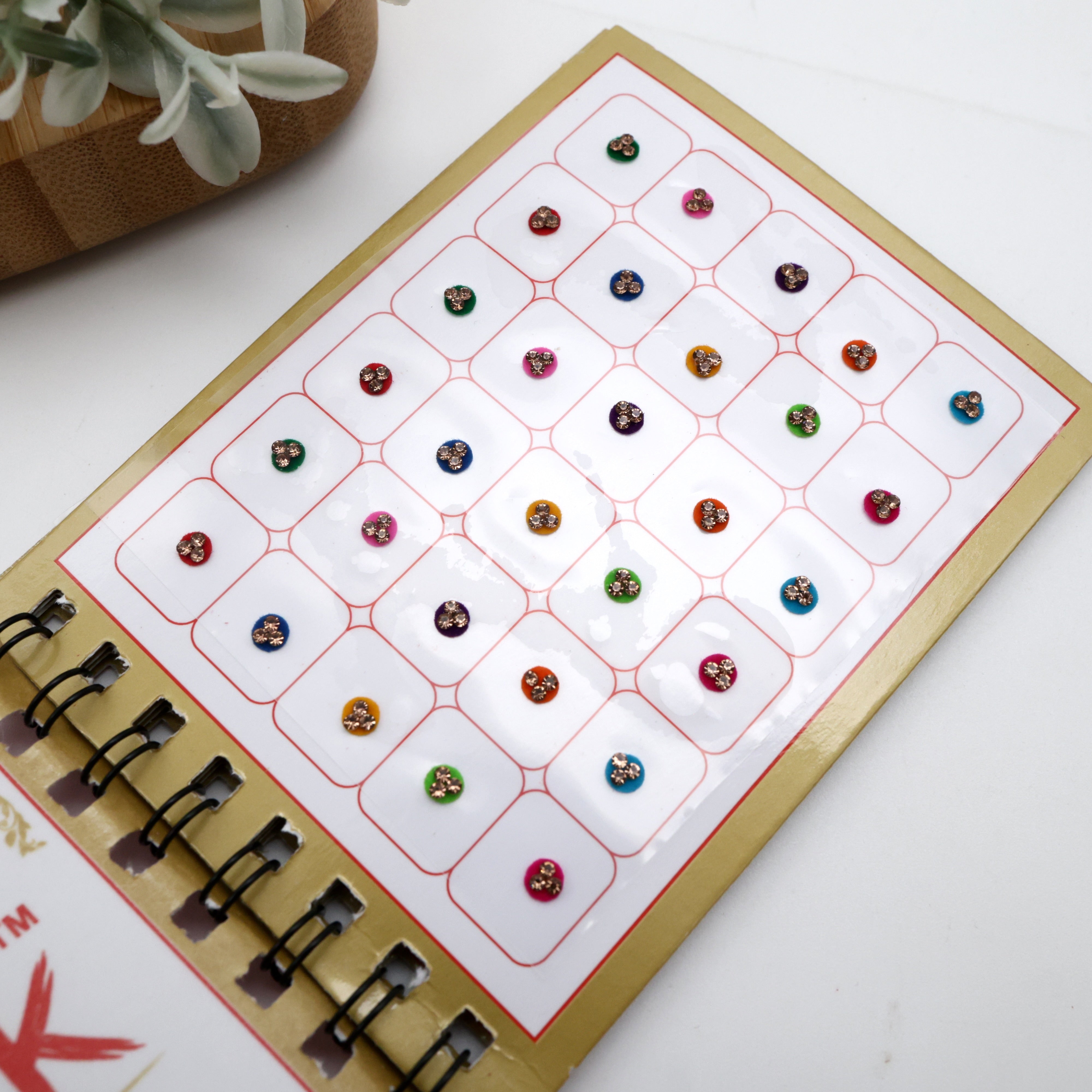 Full Stone Border Multicolour Fancy Round Sticker Bindis - Size 3