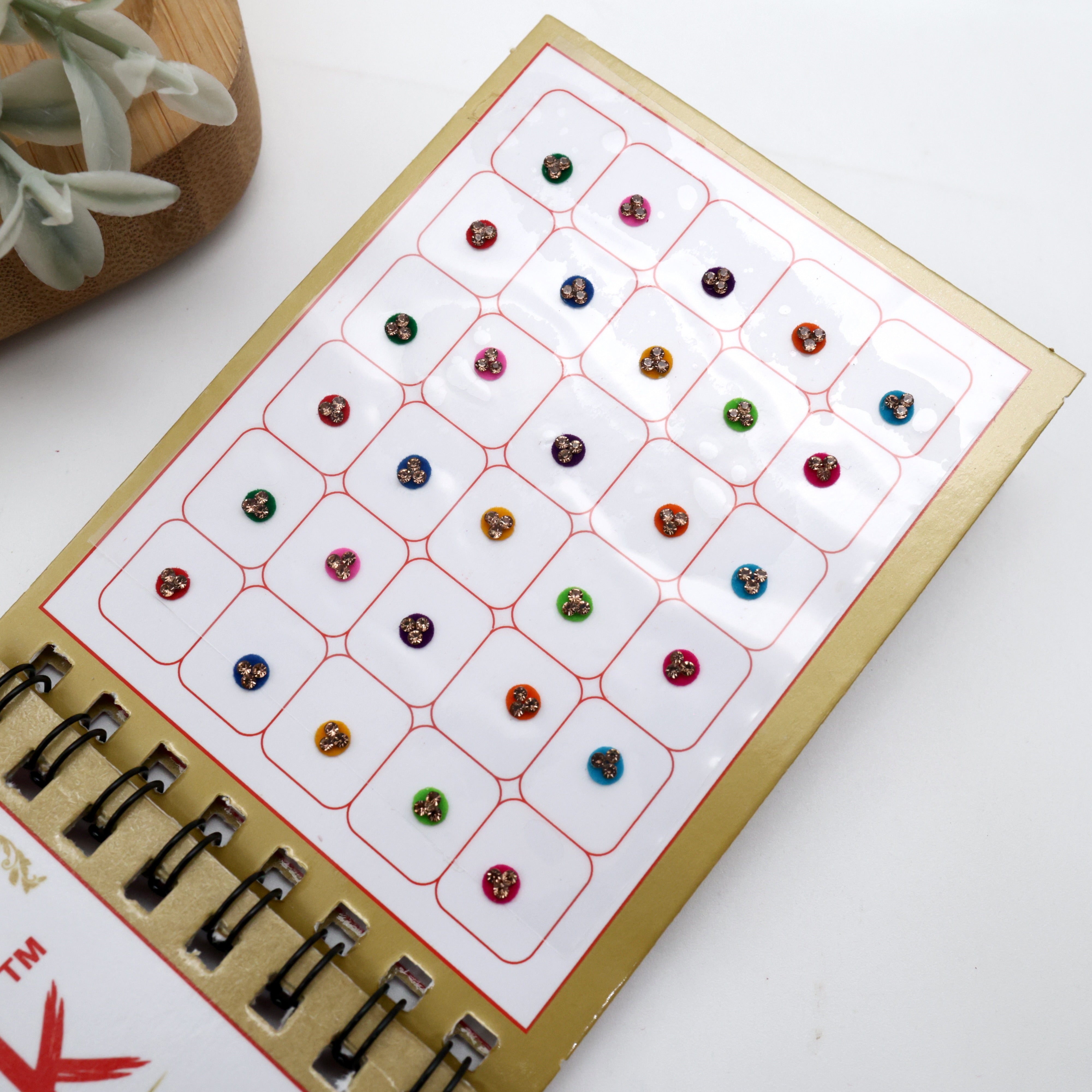 Full Stone Border Multicolour Fancy Round Sticker Bindis - Size 3