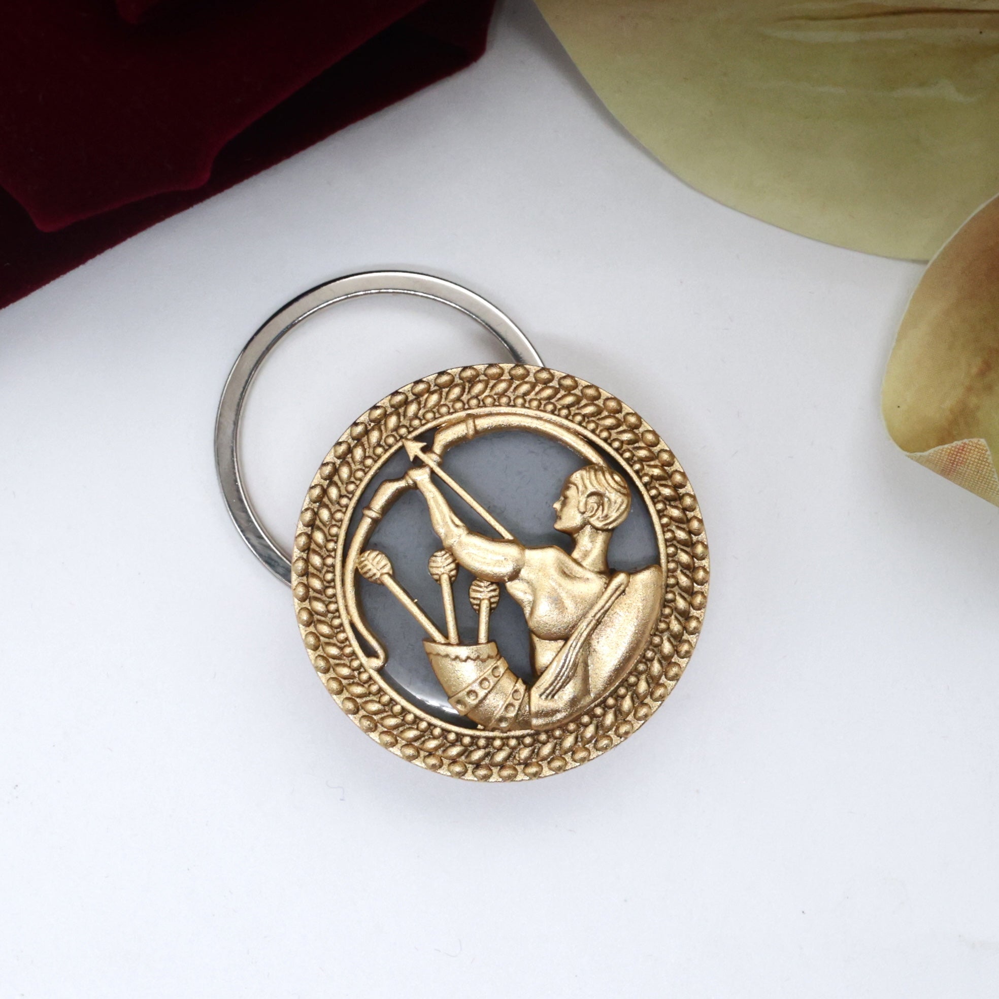 Gold Look Zodiac Signs Magnetic Brooch