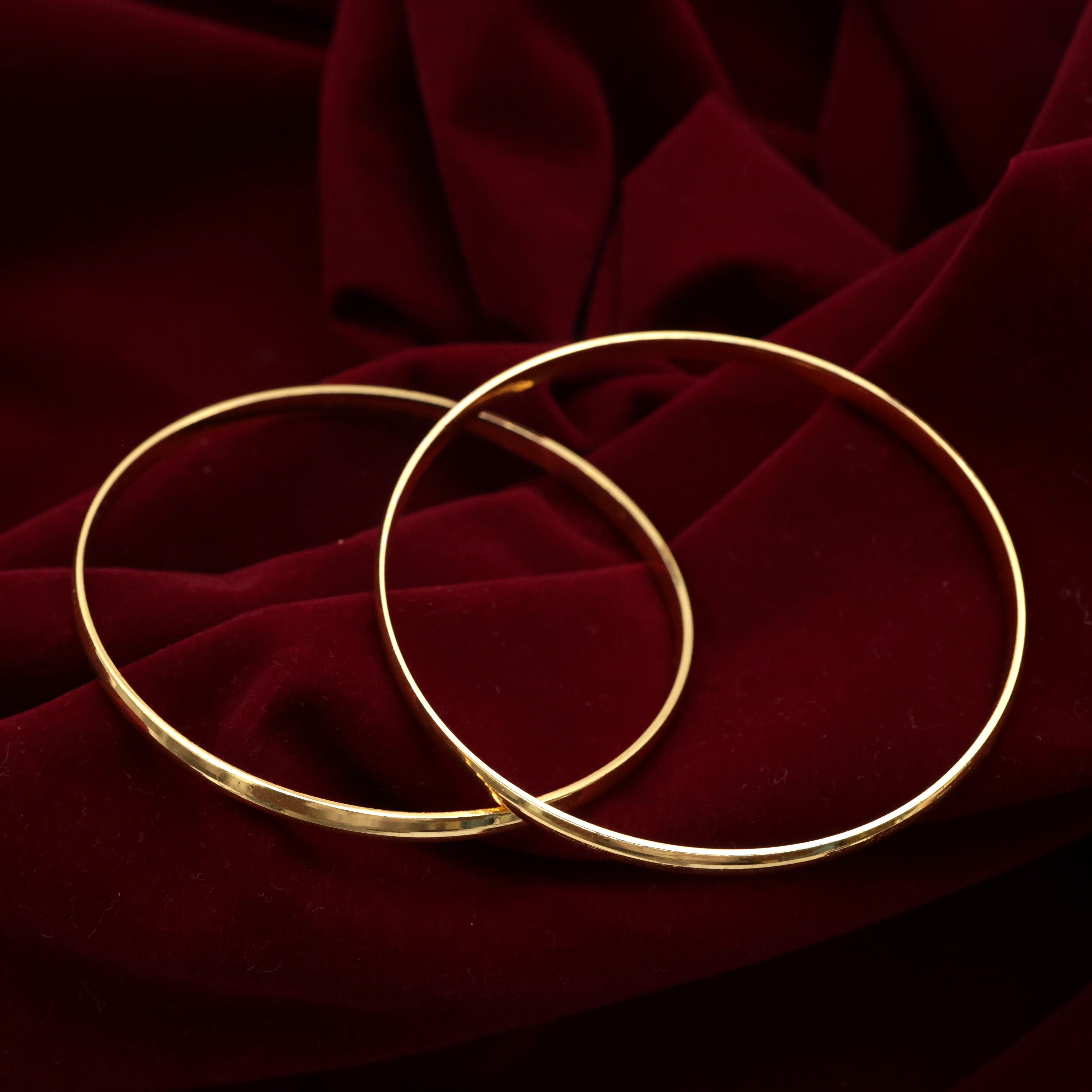 Real Gold Look Kerala Kada Style Bangles - One Pair