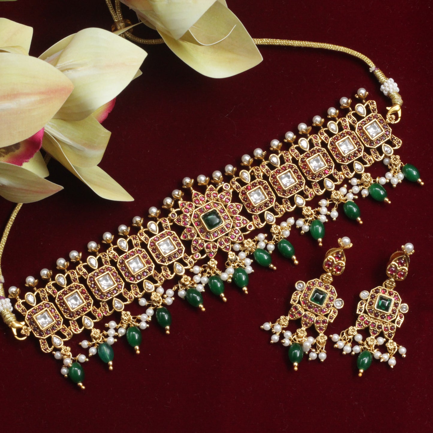 Premium Kundan Kemp No Figure No Idol Bridal High Neck Choker