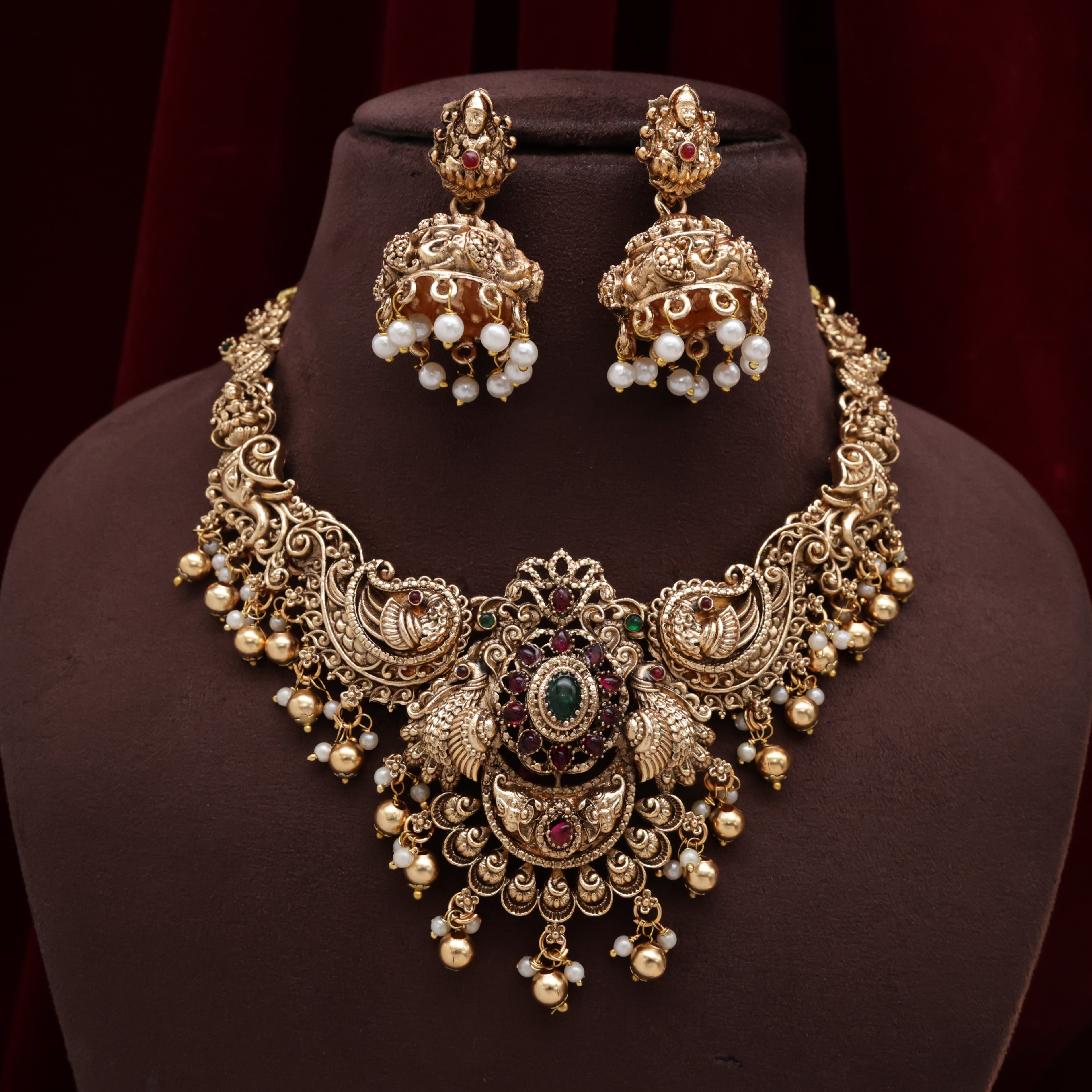 Antique Nagas Rettapakshi Bridal Necklace Set