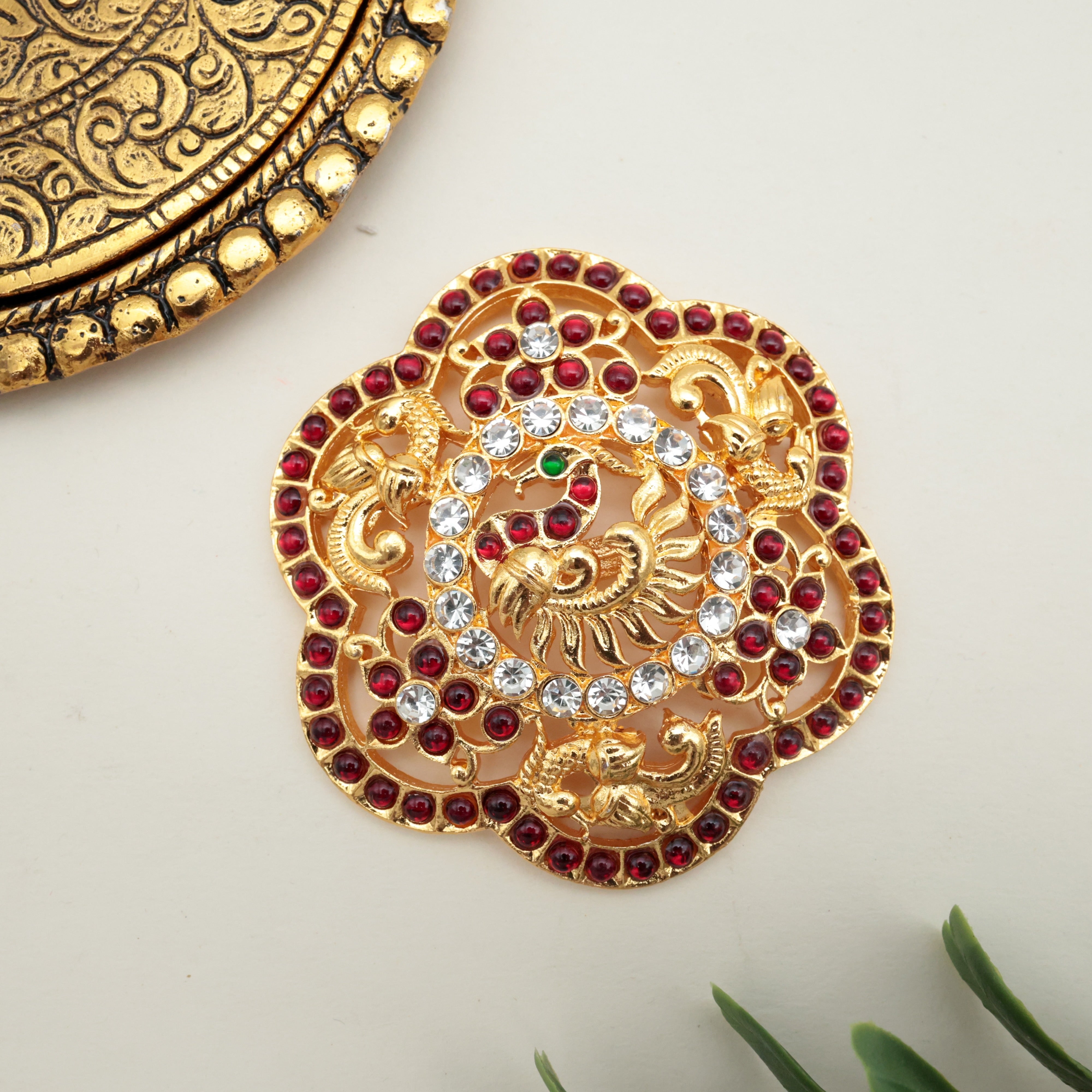 Traditional Temple Gold Polish Mayuri Kemp AD Rakodi