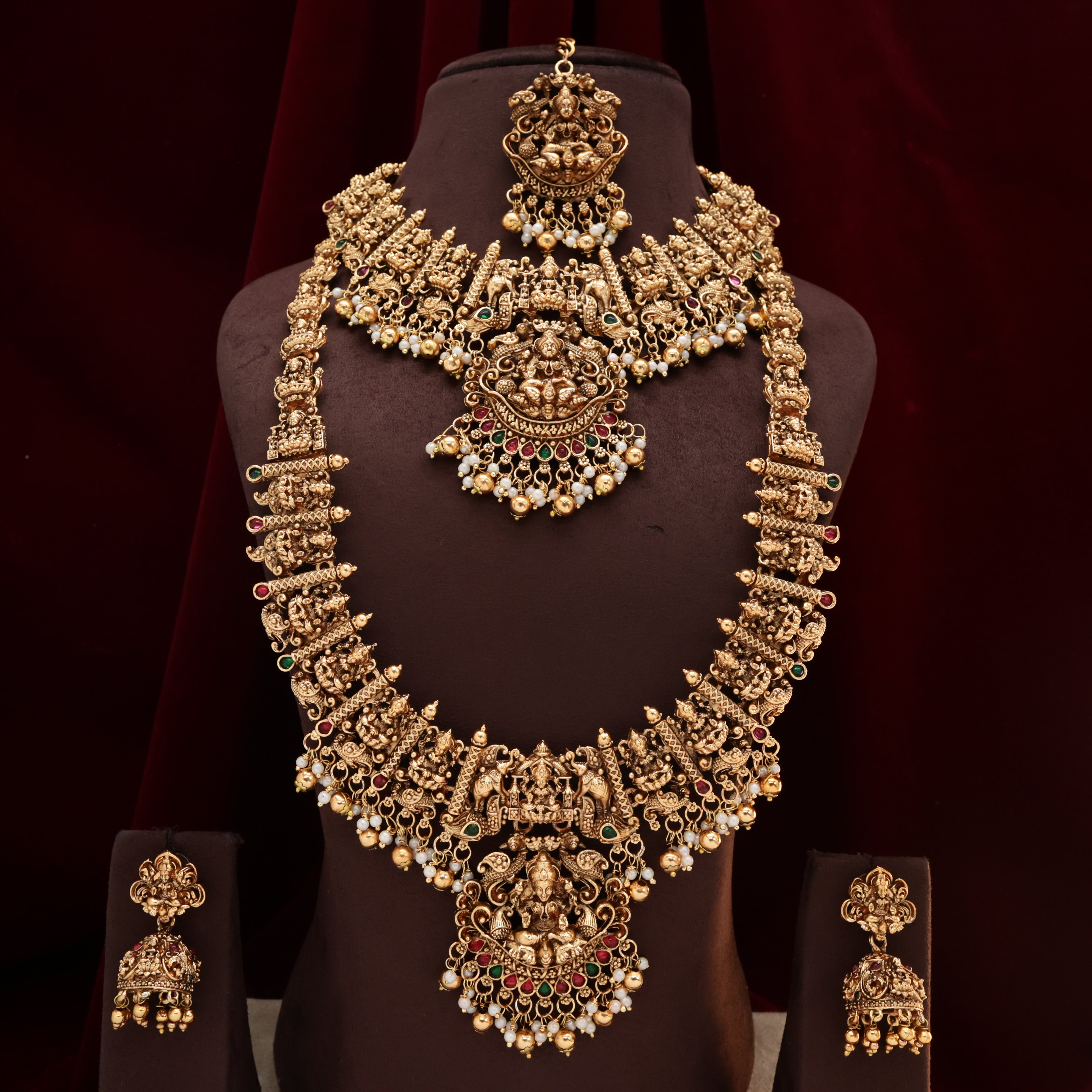 Antique Nagas Lakshmi Budget Friendly Bridal Combo Set