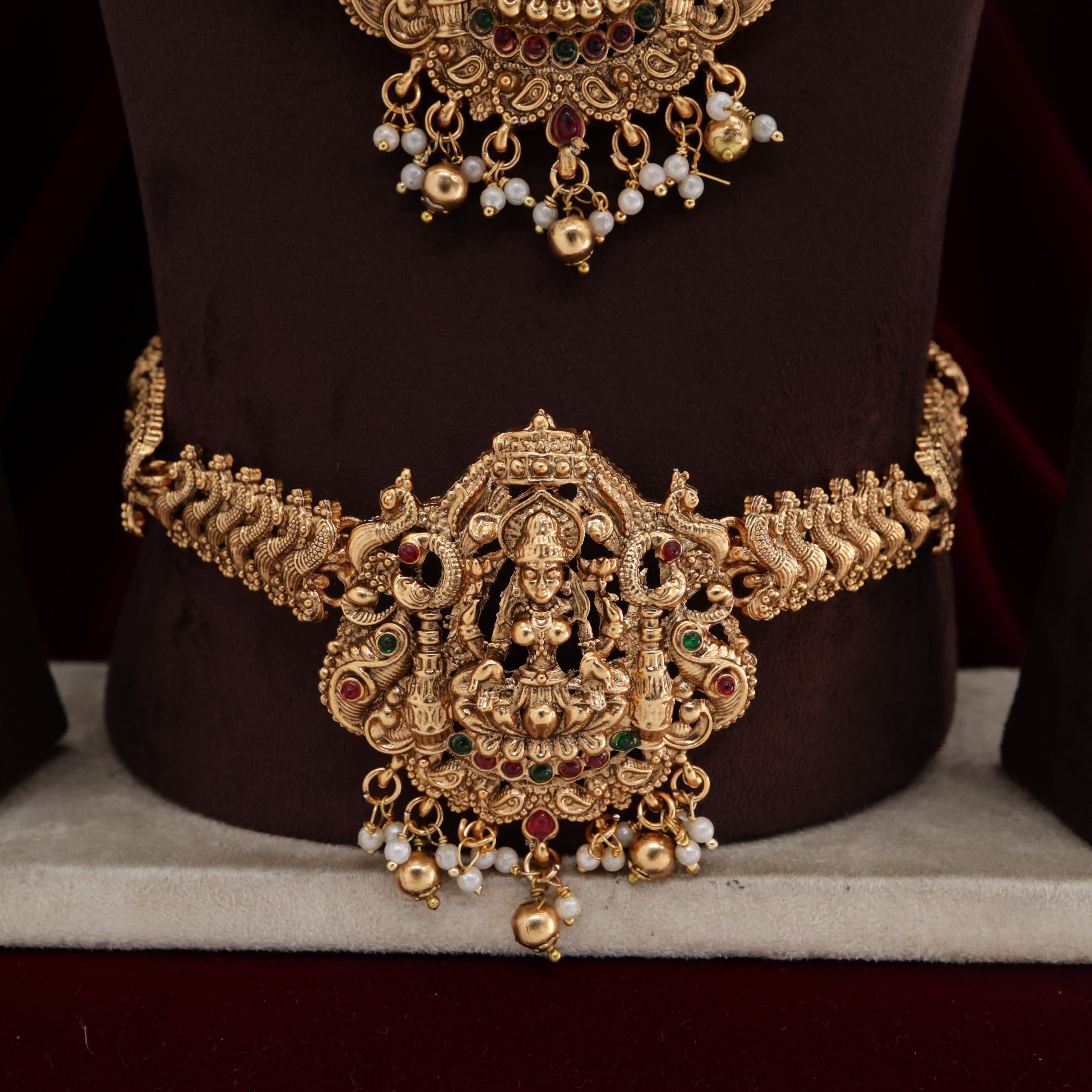 Budget Friendly Antique Mahalakshmi Devi Bridal Combo Set
