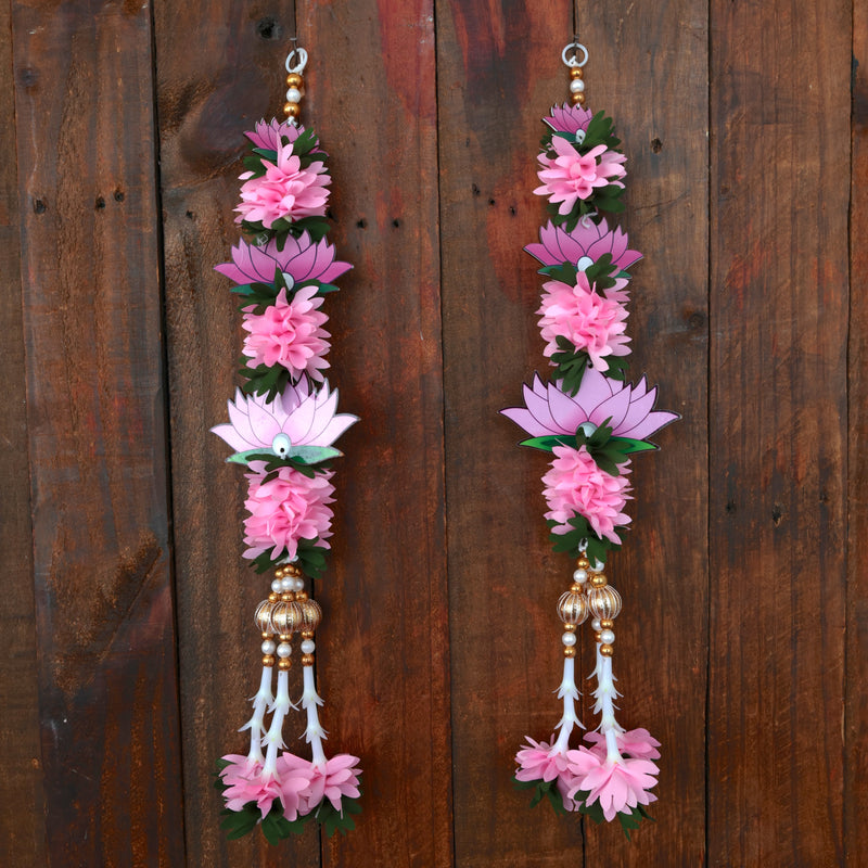 LOTUS 3 LAYER PICHI FLOWER DECORATION HANGINGS - ONE PAIR