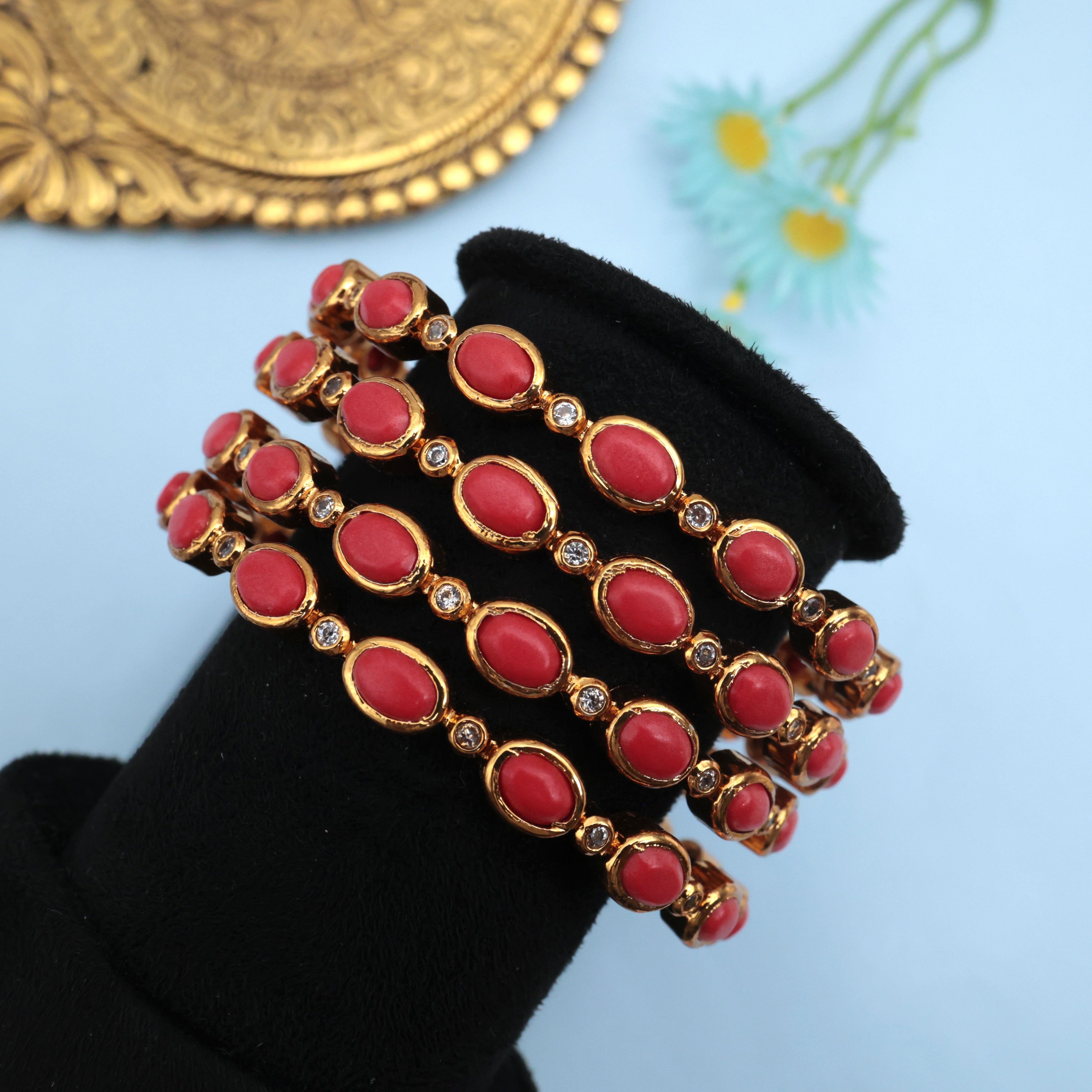 Premium Set of 4 Coral Bangles
