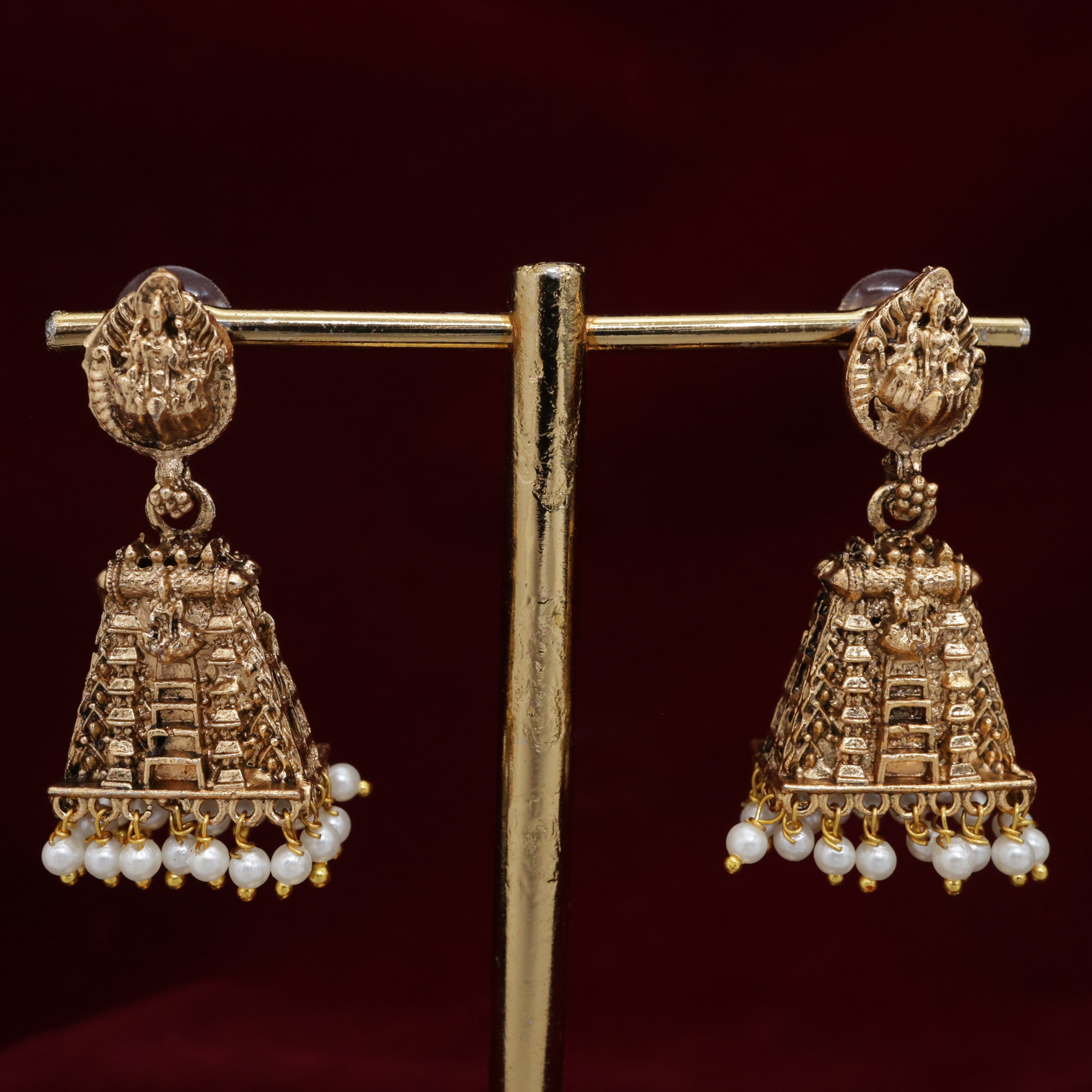 Budget Friendly Lakshmi Gopuram Jhumkas