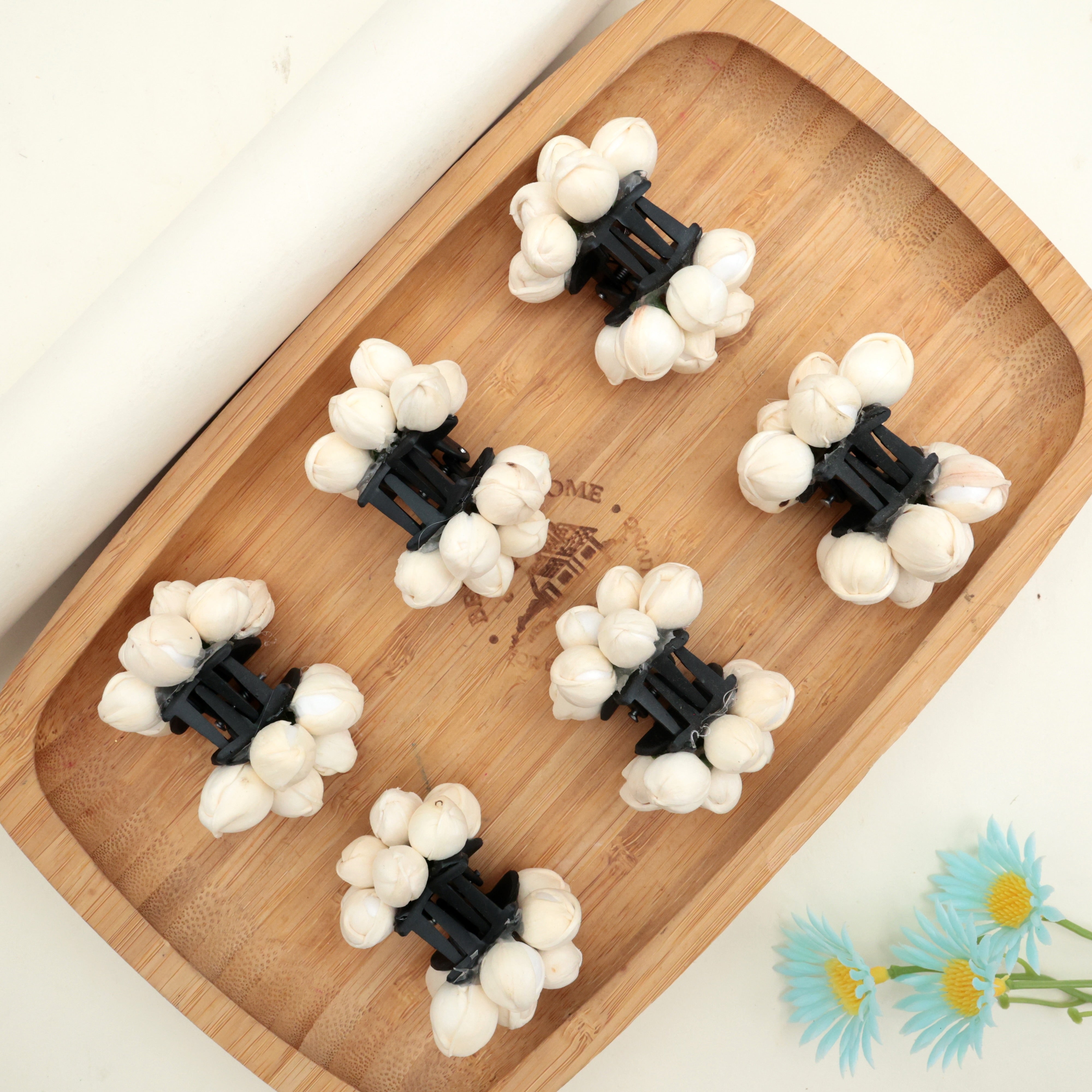 Cute Little Jasmine Claw Clips - Mini Jasmine Catch Clips Pack of 6
