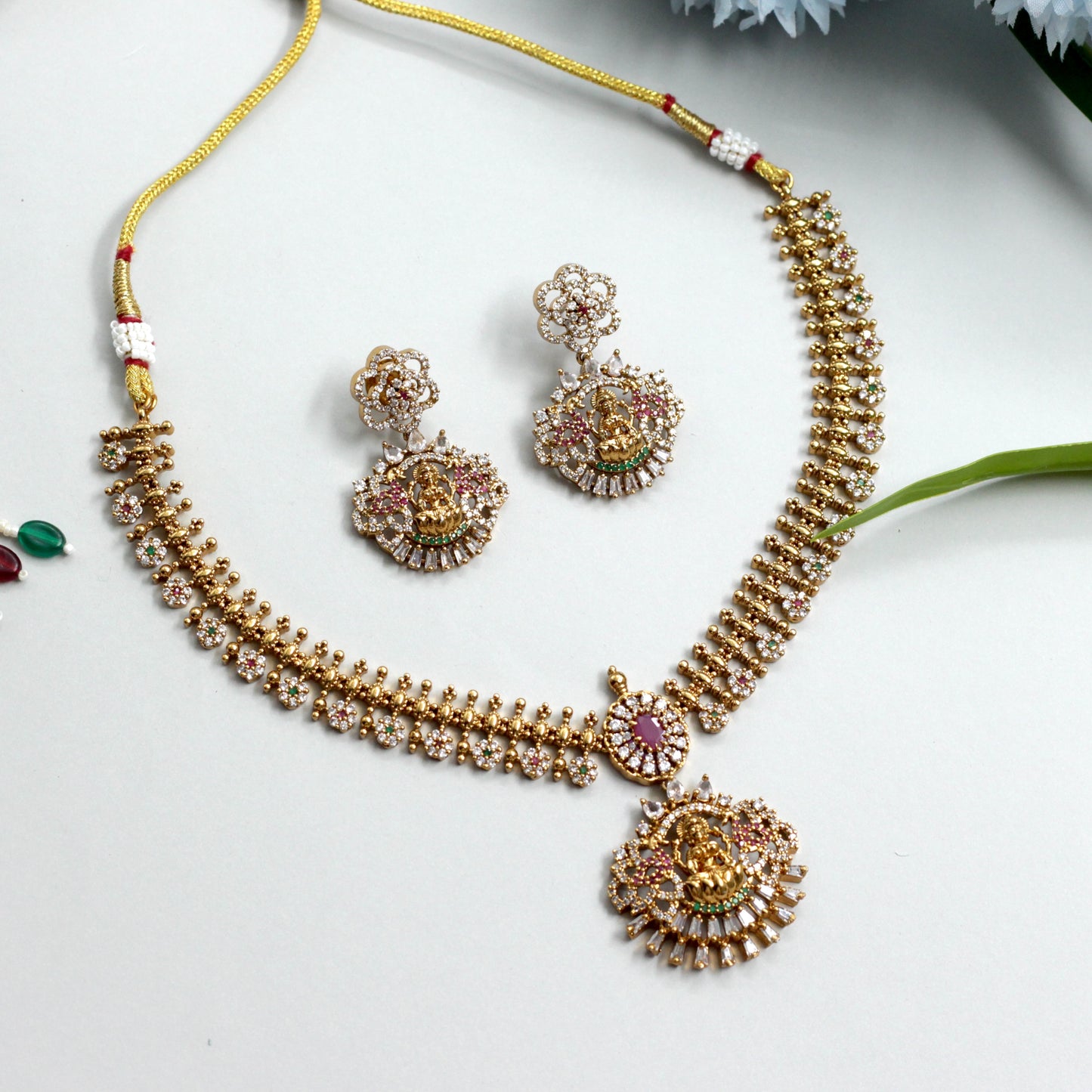 Antique AD Lakshmi Bridal Necklace Set