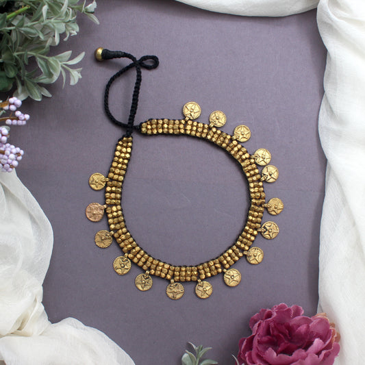 Handmade Star Coins Tribal Dhokra Necklace