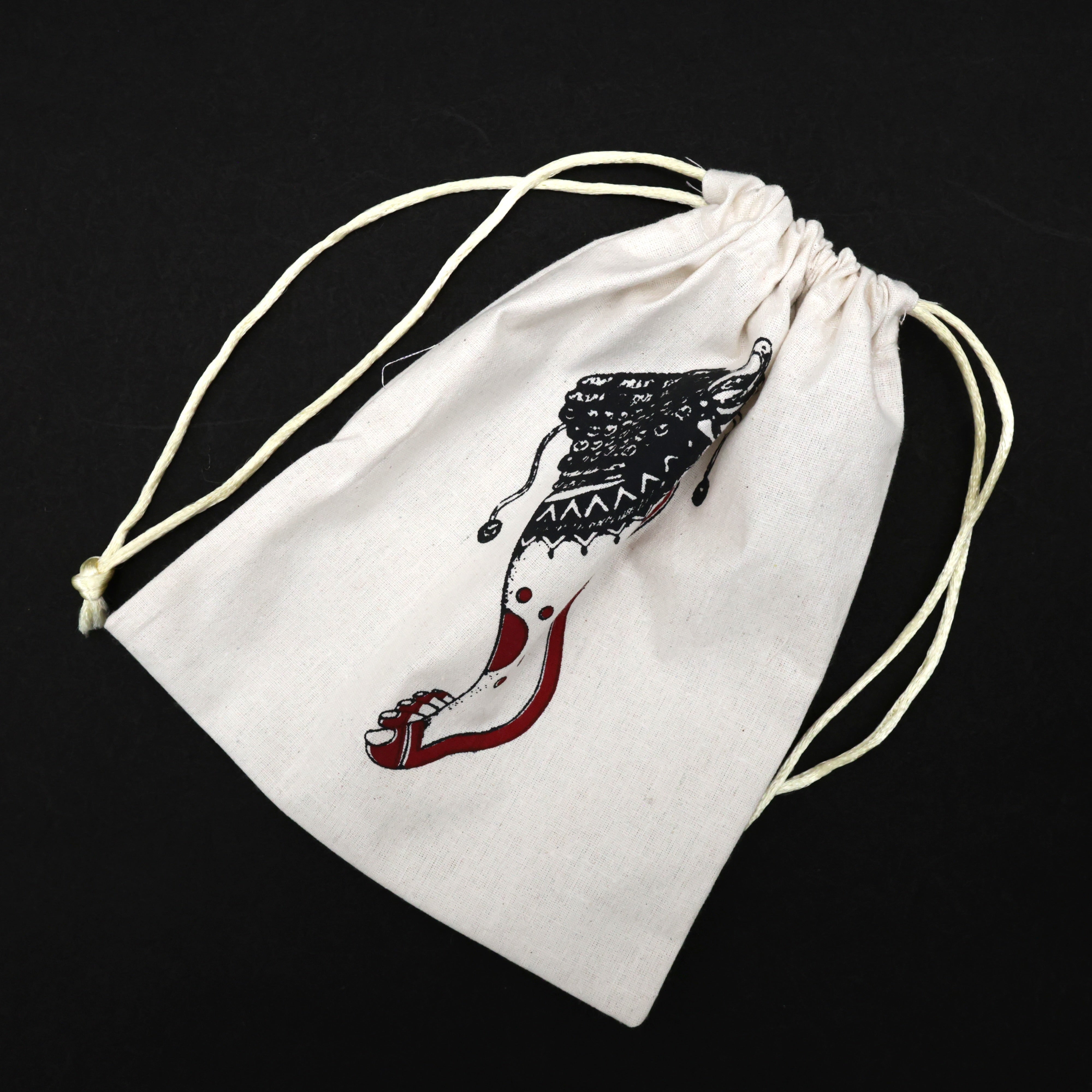Cotton Dance Padam Printed String Bags - Size 6x8 Inches