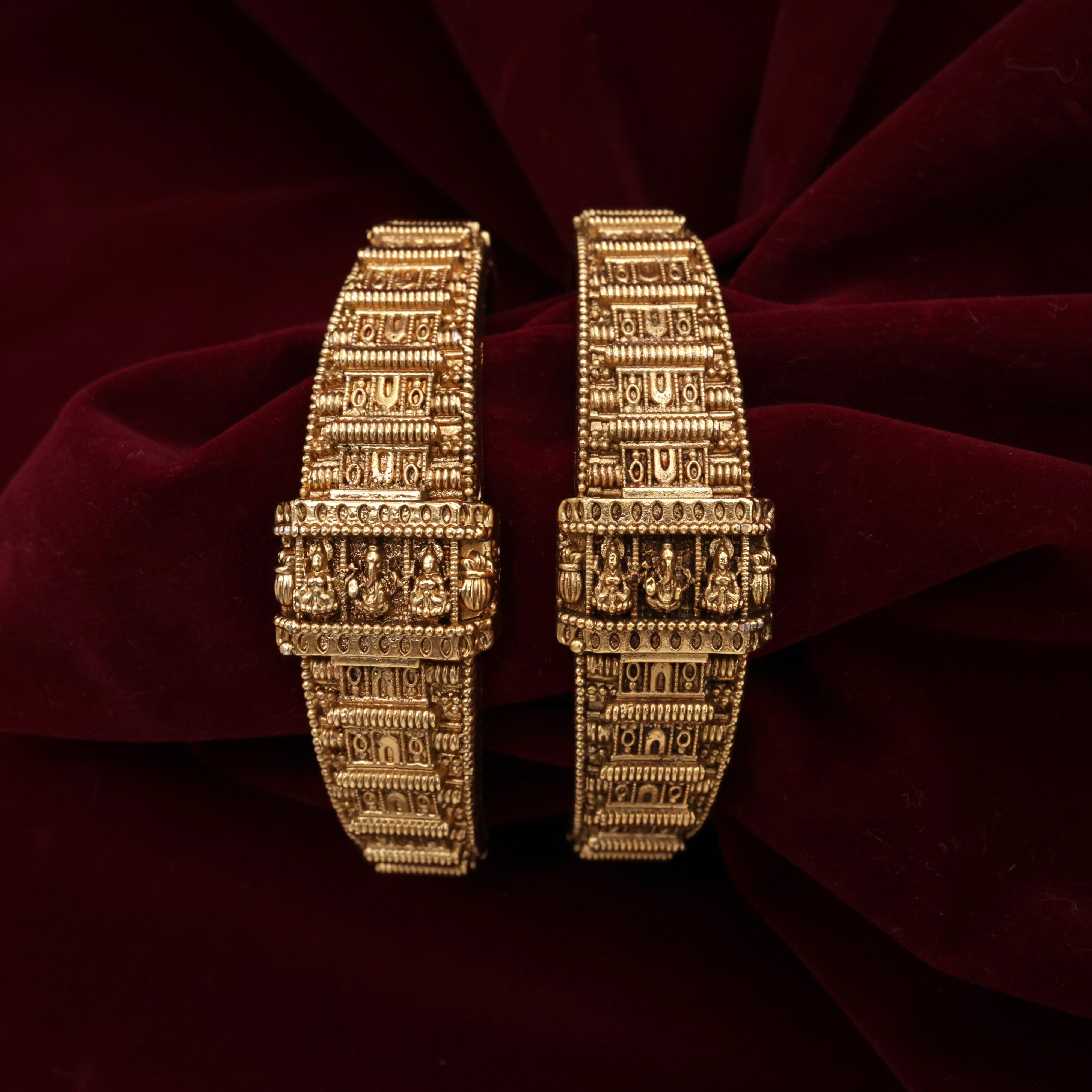 Lakshmi Ganesha Saraswati Temple Openable Kada Bangles