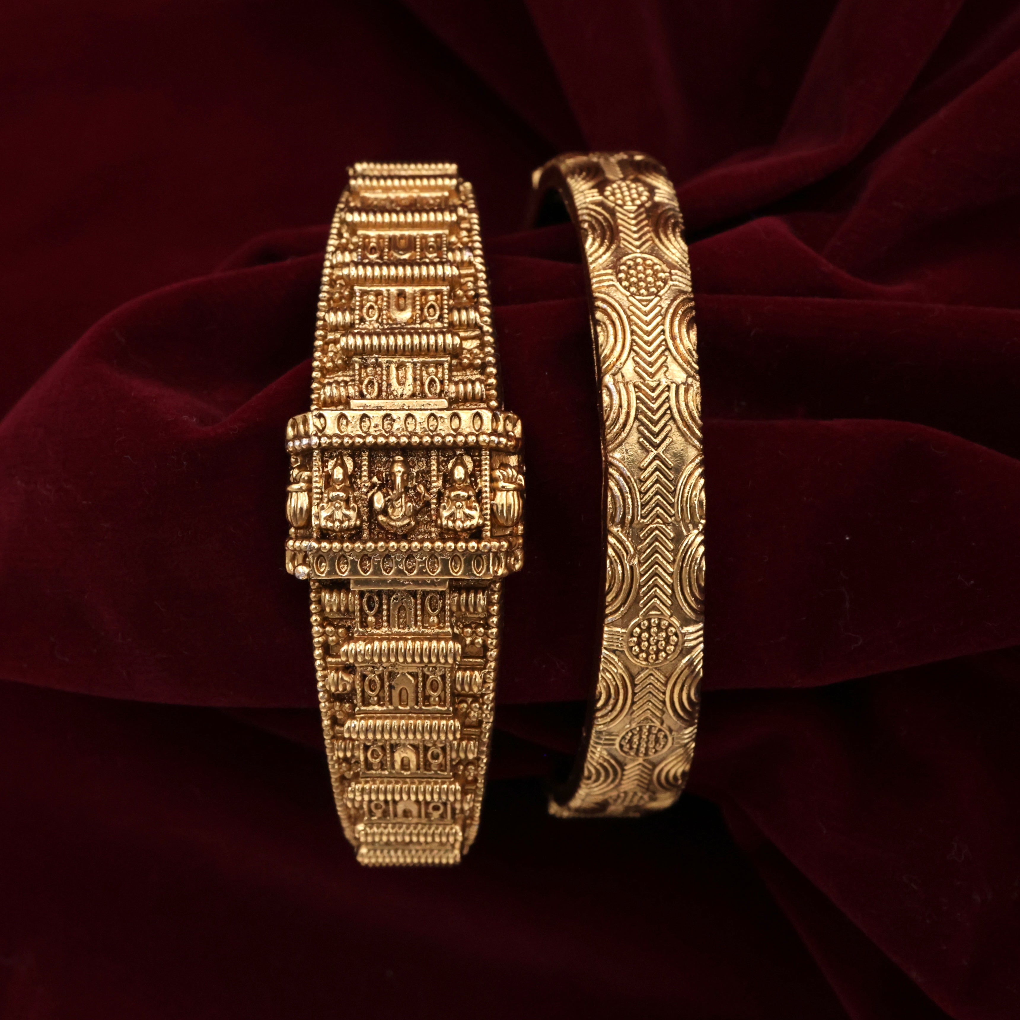 Lakshmi Ganesha Saraswati Temple Openable Kada Bangles