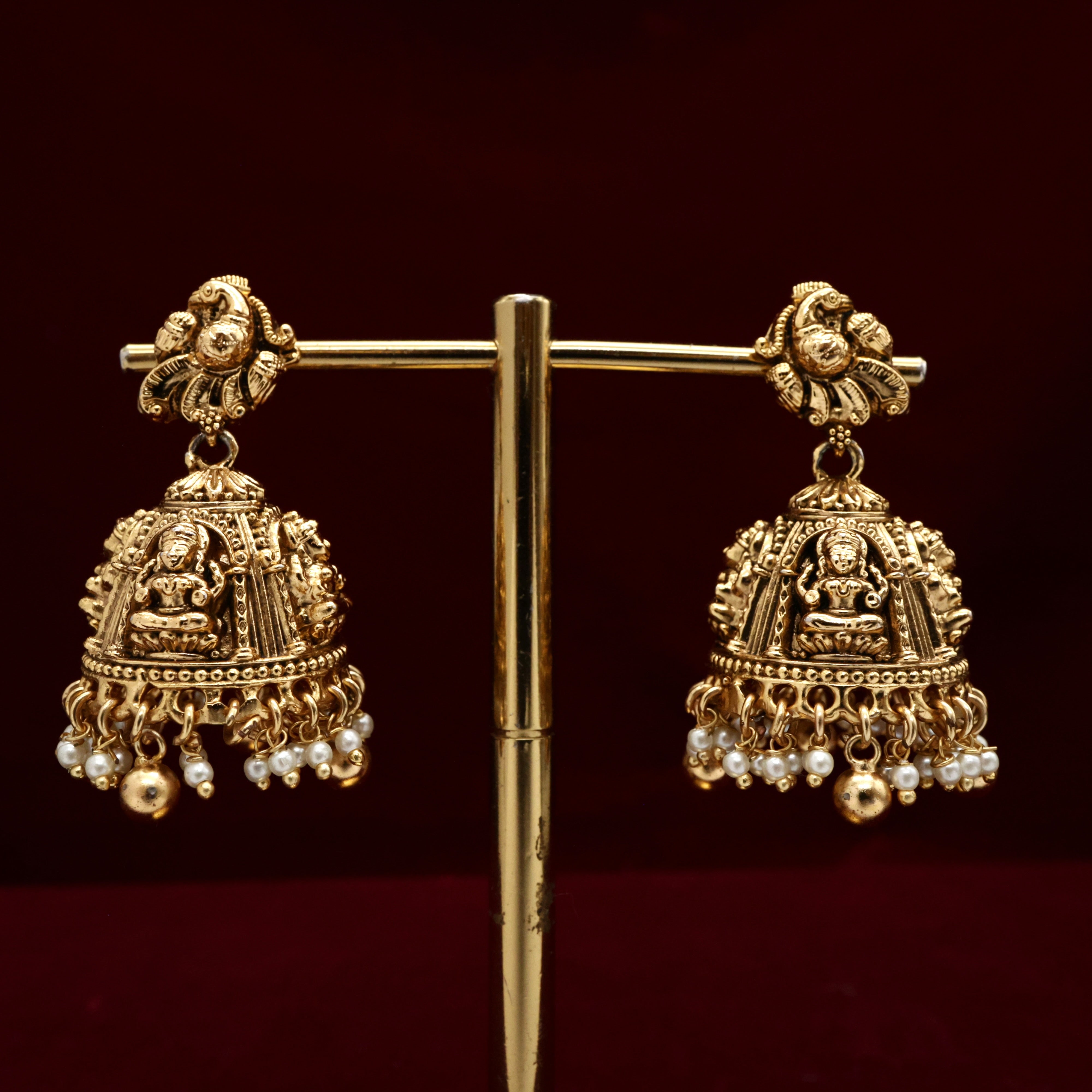 Antique Nagas Lakshmi Bridal Jhumkas