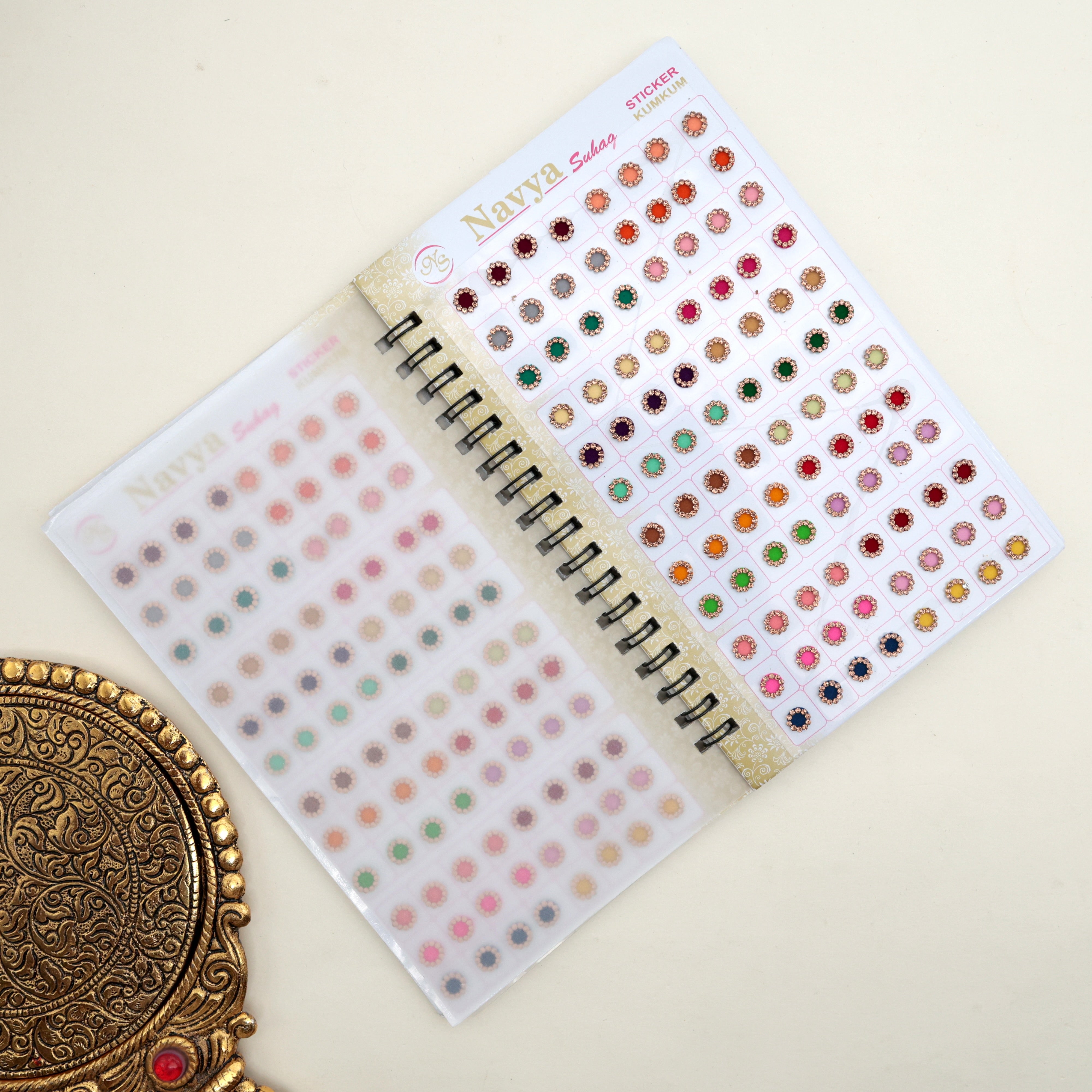 Navya Gold Premium Stone Border Bridal Fancy Velvet Bindis