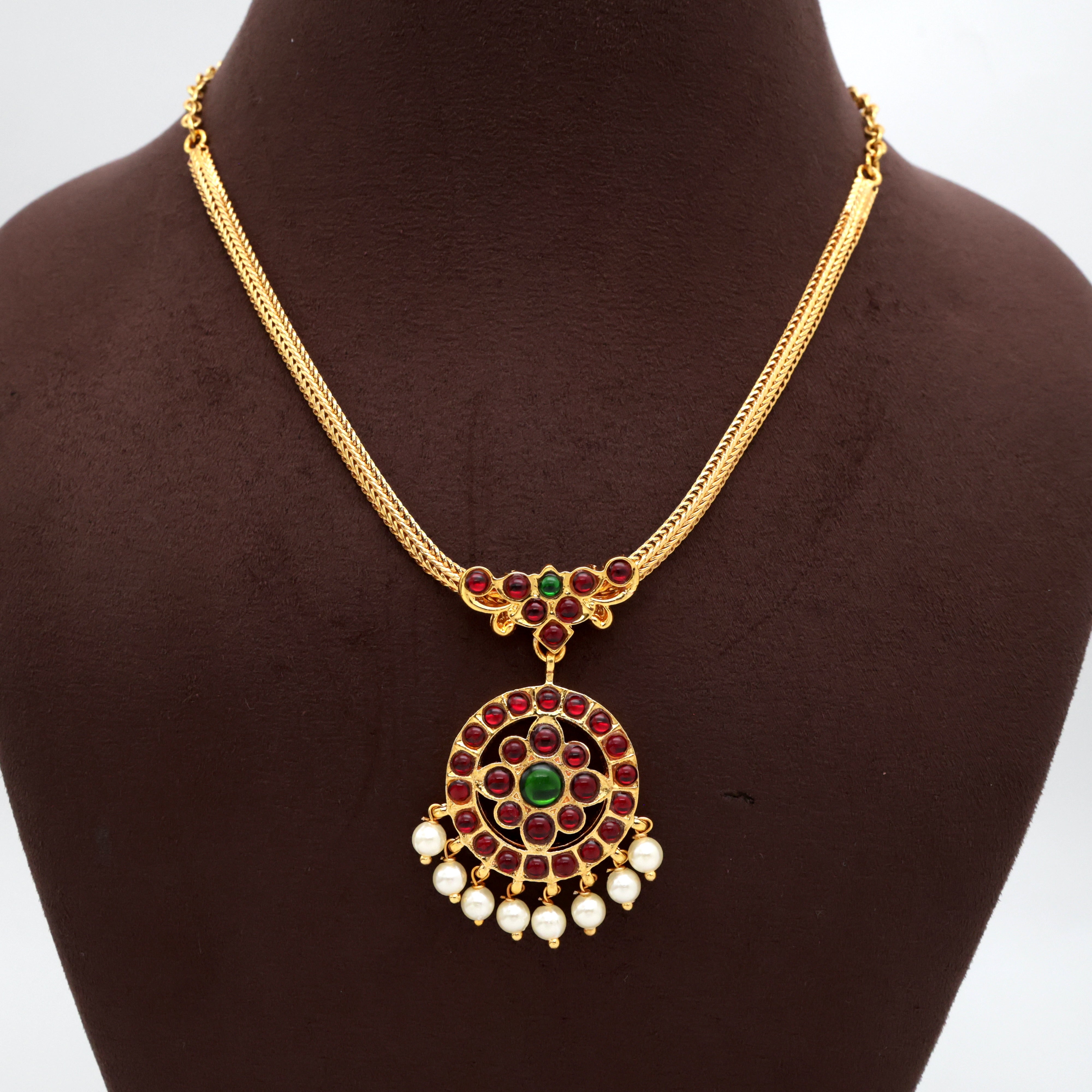 Traditional Kemp Flower Chakra Budget Friendly Attigai Necklace